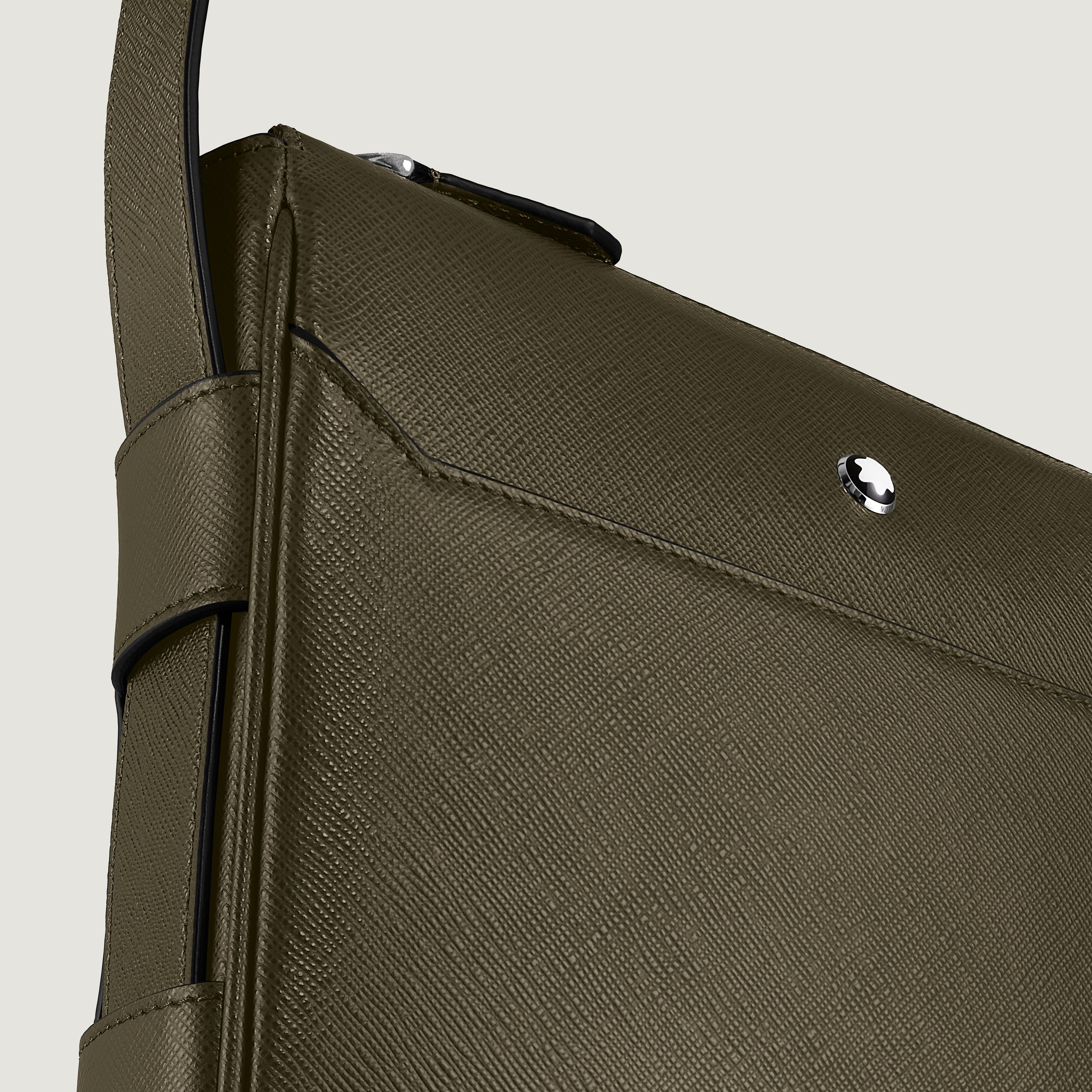  Montblanc - Borsa Messenger Cintura Verticale In Pelle Sartorial - Kaki - Pellame - Mb221562 - Borse A Tracolla 
