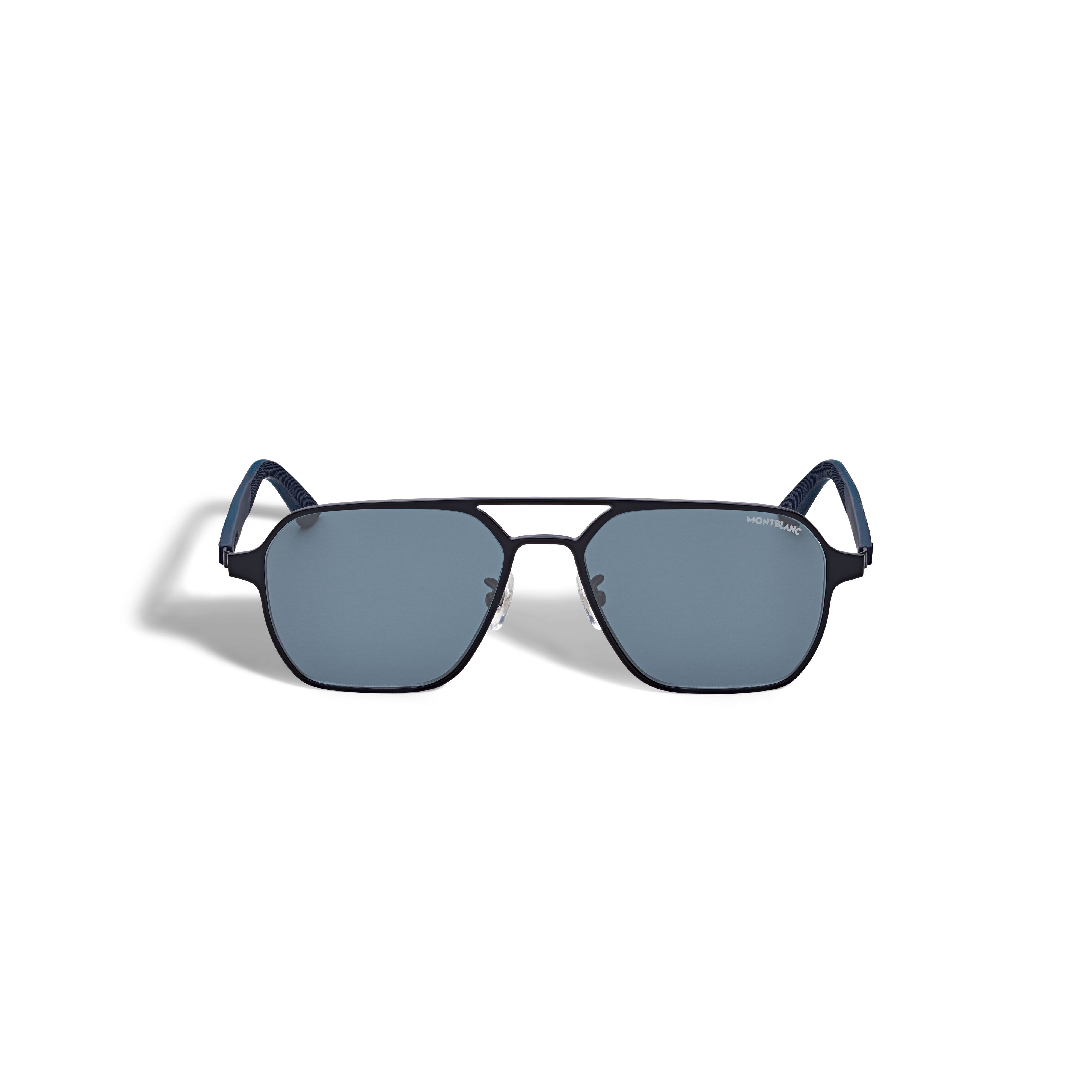  Montblanc - Quadratische Sonnenbrille Mit Schwarzem Metallrahmen - Schwarz - Metall - Mb134465 - Sonnenbrillen 