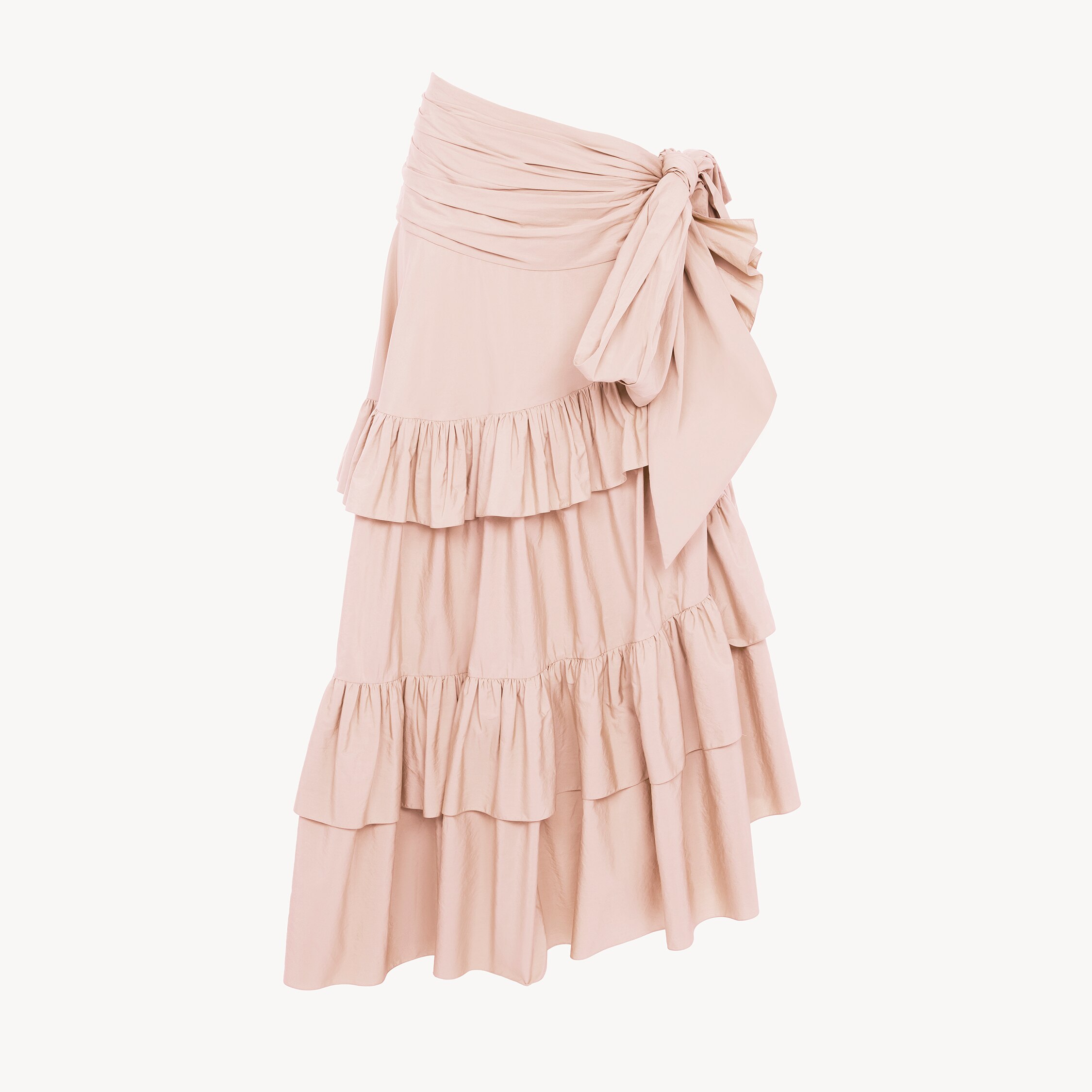 Chloé – Long ruffled skirt in cotton poplin – Softy Pink – 42 – Cotton