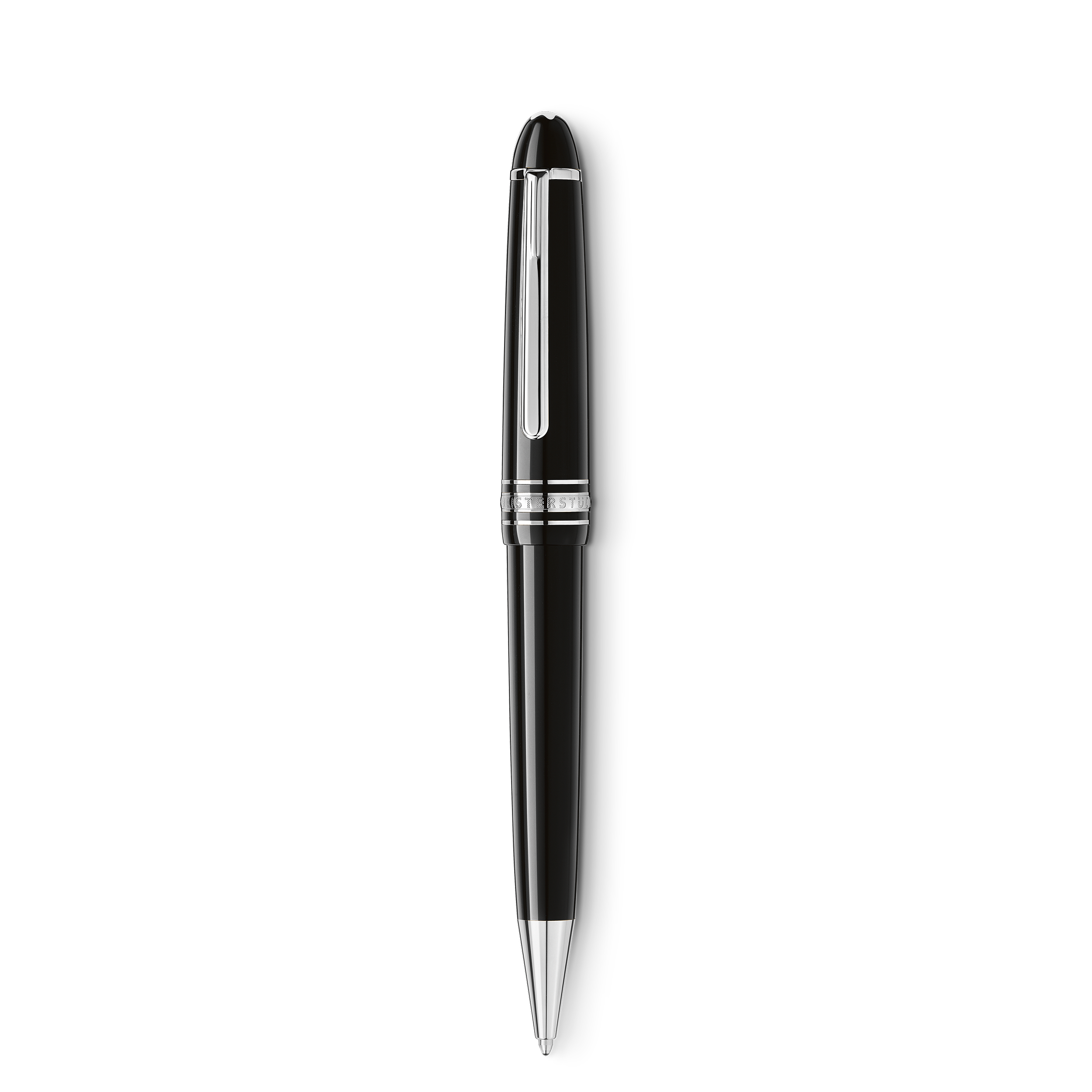 Montblanc - Meisterstück Platinum-Coated Midsize Ballpoint - Precious Resin - Mb132491 - Ballpoints   Black