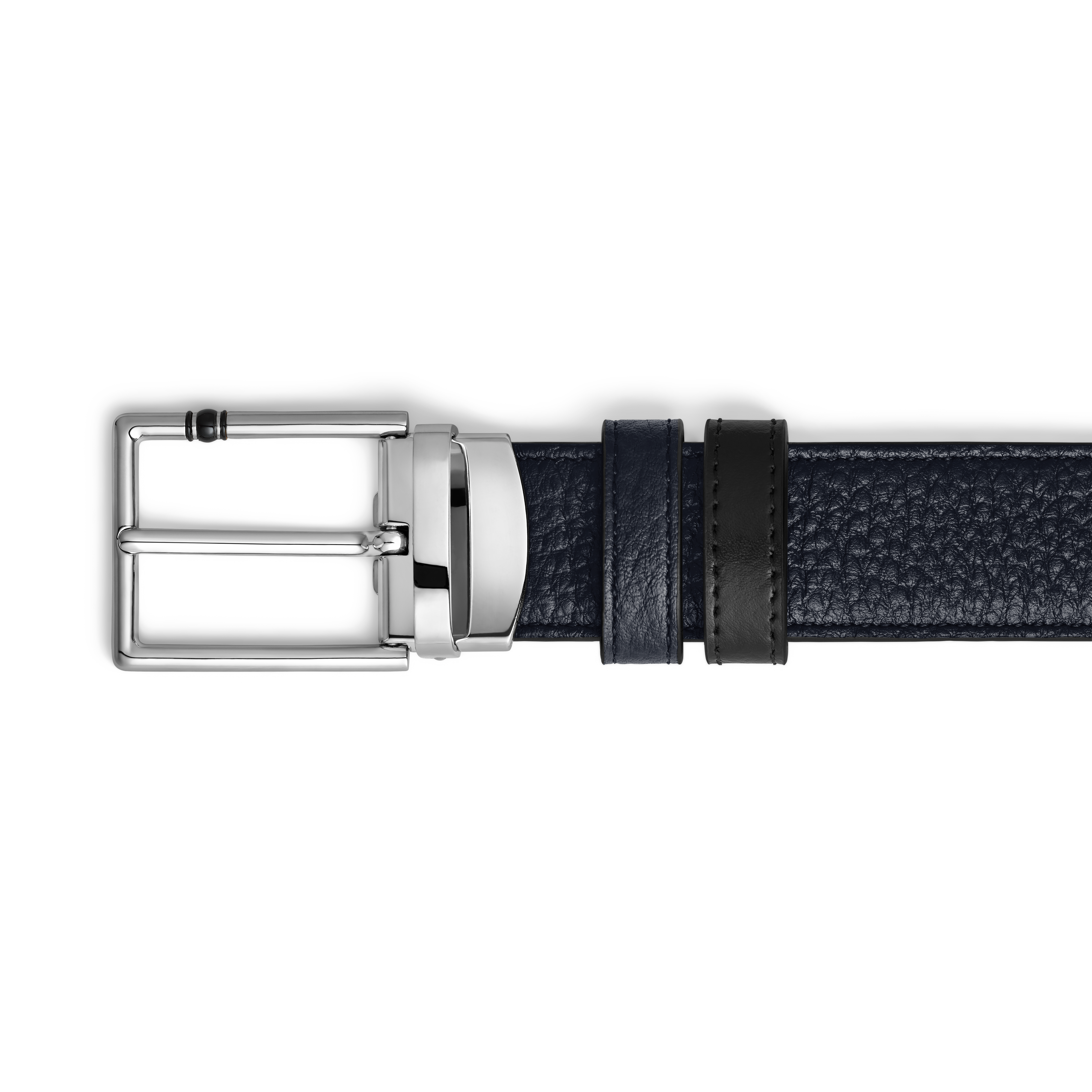  Montblanc - Cinturón Reversible De Piel Grain De 35 Mm Con Hebilla Rectangular Meisterstück - Mb222207 - Cinturones 