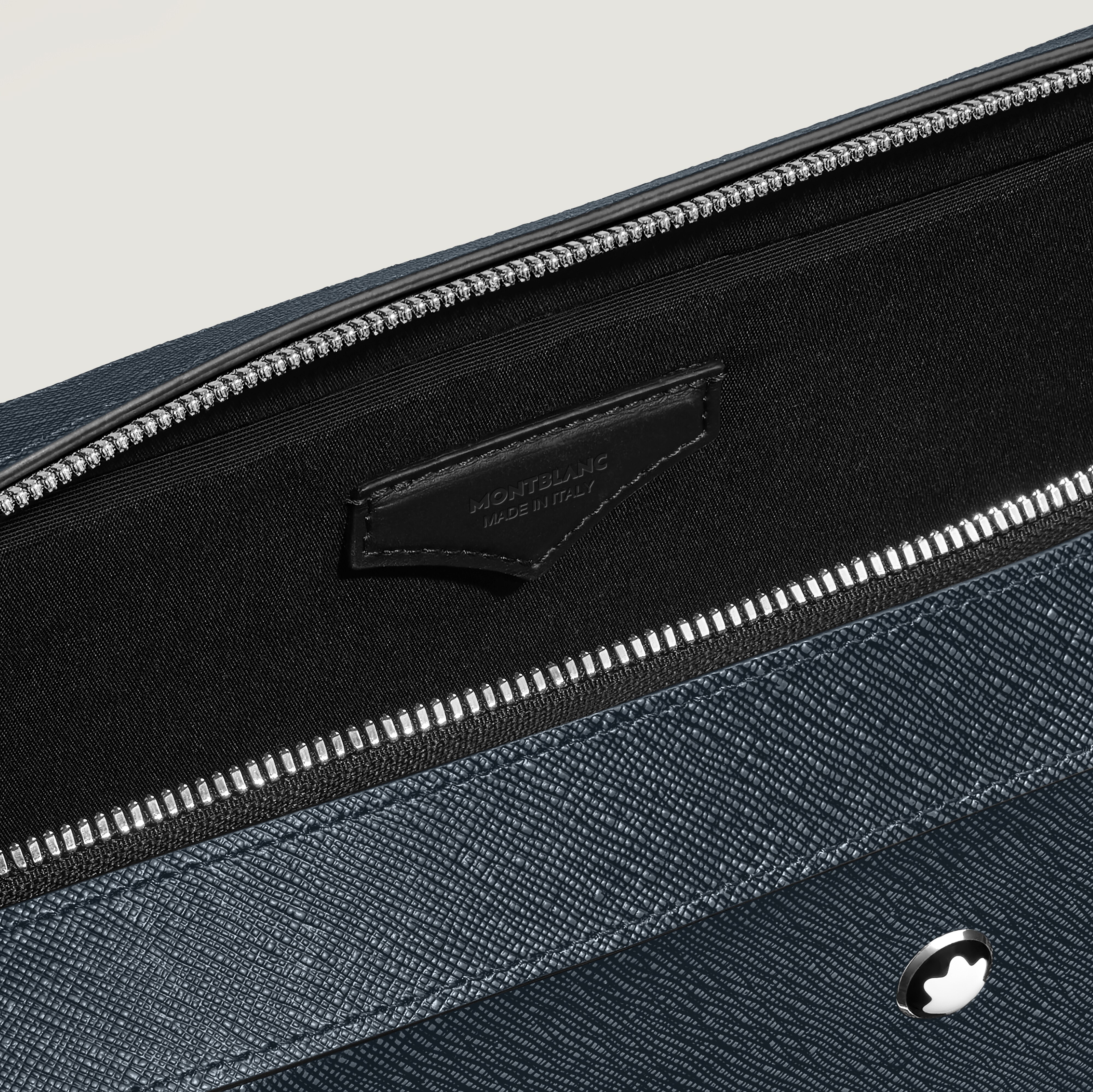  Montblanc - Maletín Mediano Con Bolsillo De Piel Sartorial - Azul Tweed - Piel - Mb220332 - Portadocumentos 