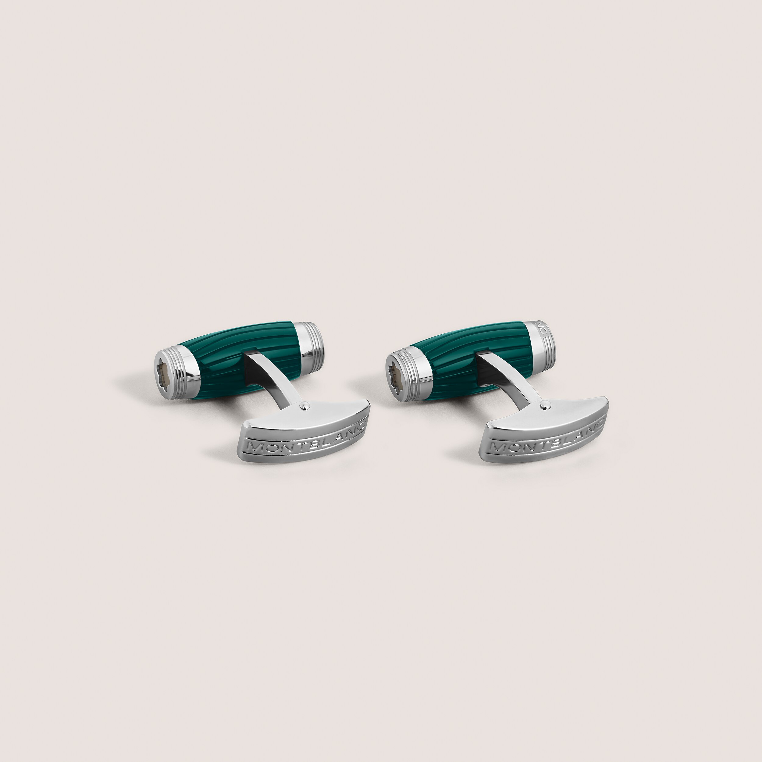  Montblanc - Boutons De Manchette Starwalker Polargreen - Vert - Acier Inoxydable - Mb134672 - Boutons De Manchette 