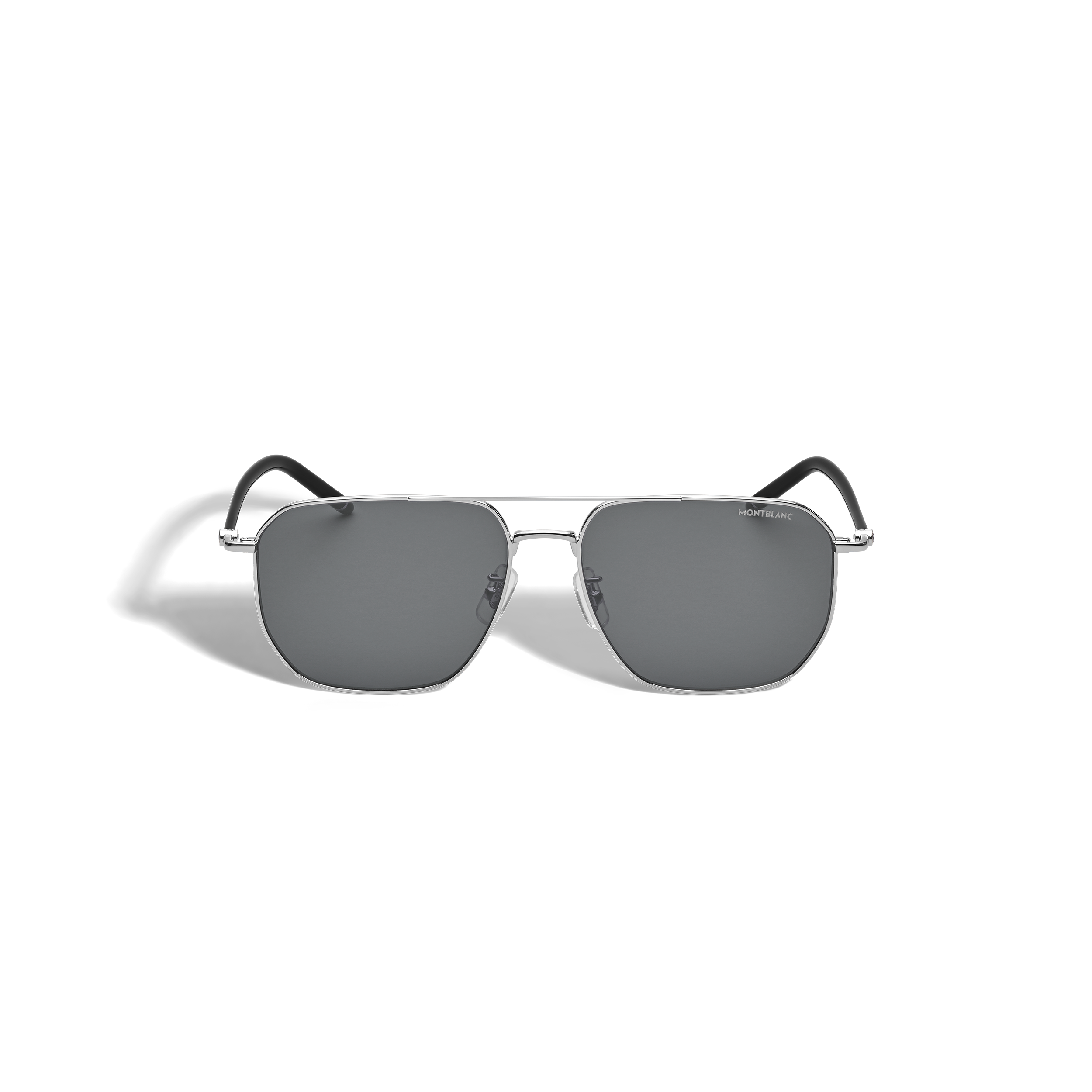 Montblanc - Squared Sunglasses With -Coloured Metal Frame - Metal - Mb134463 - Sunglasses   Silver