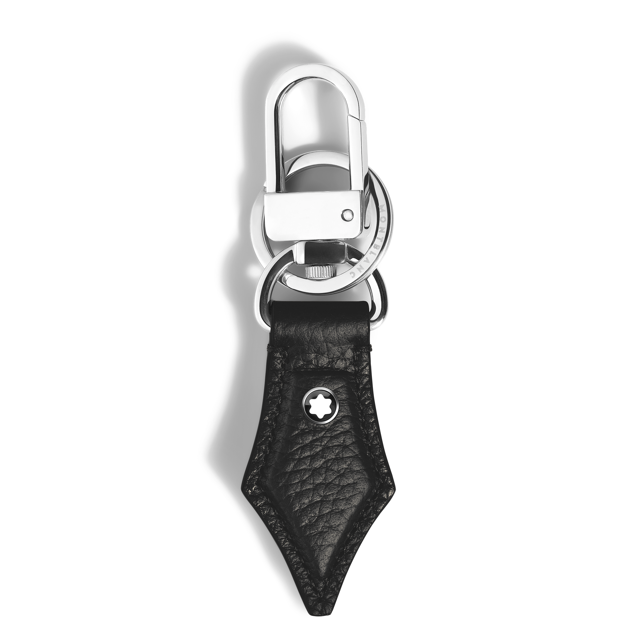 Montblanc - Nib Key Holder In Grain Leather - Leather - Mb220457 - Key Rings & Key Cases   Black
