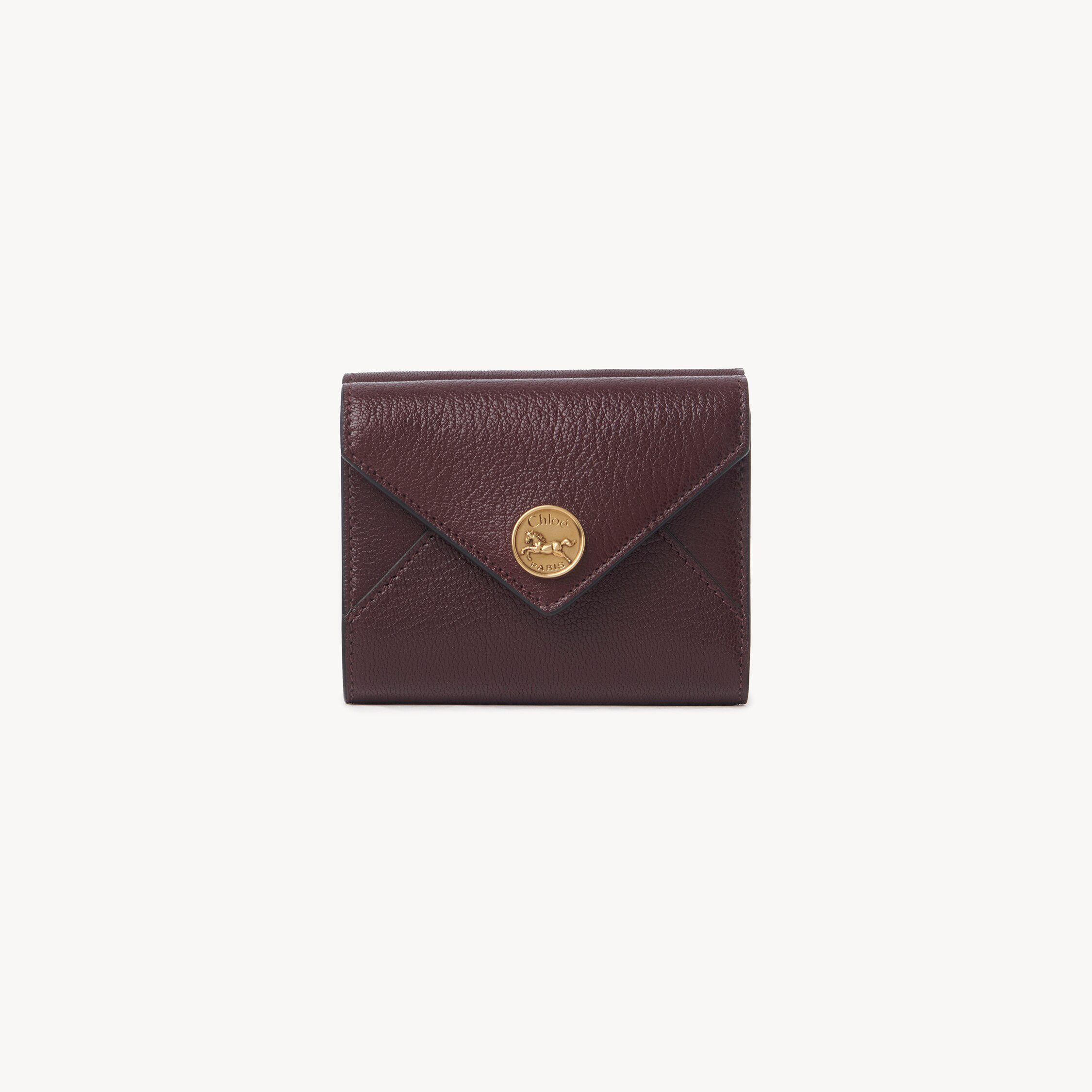 Chloé Small Envelope Tri-fold Wallet In Grained Leather