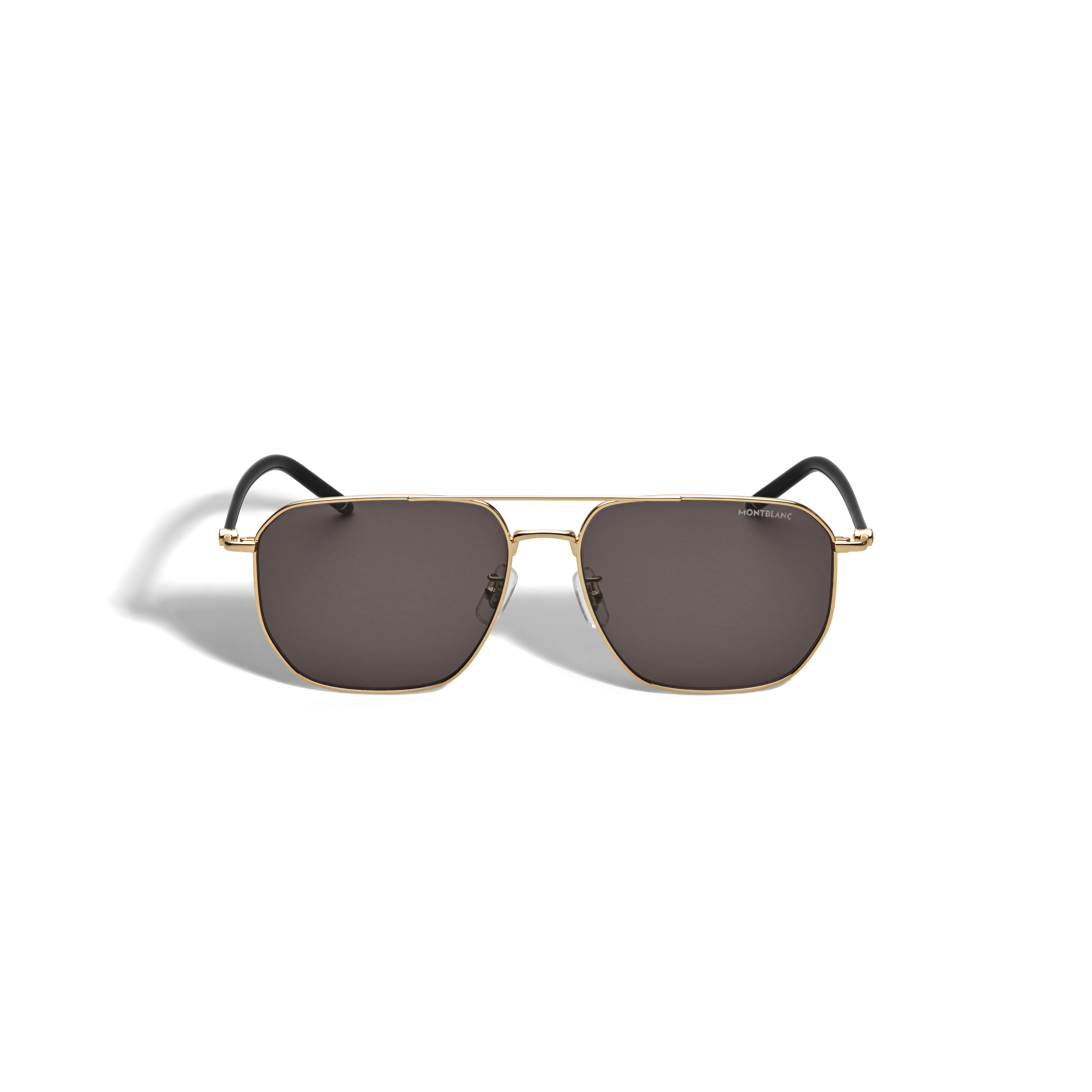  Montblanc - Quadratische Sonnenbrille Mit Goldfarbenem Metallrahmen - Gold - Metall - Mb134414 - Sonnenbrillen 