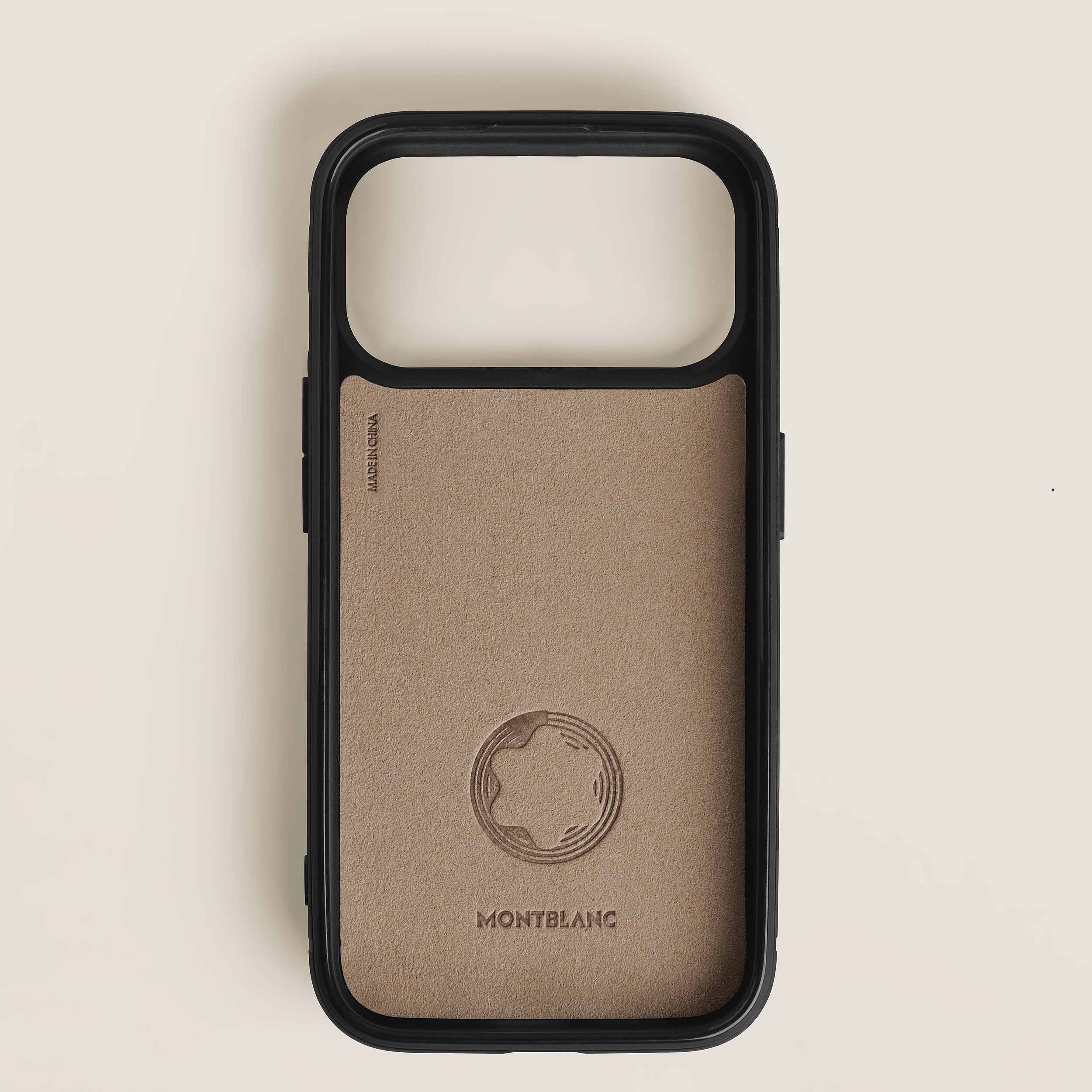  Montblanc - Funda Rígida Para Iphone 17 Pro Con Ranuras Para 2 Tarjetas De Piel Extreme - Negro - Piel - Mb220605 - Fundas Para Teléfonos 