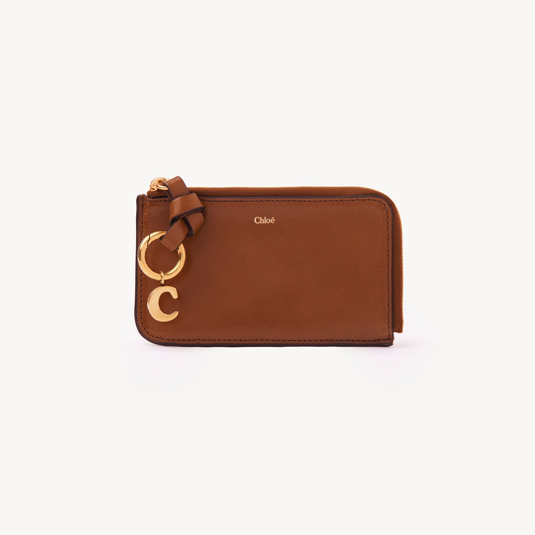 Chloé Alphabet Wallet In Shiny Leather In Brown