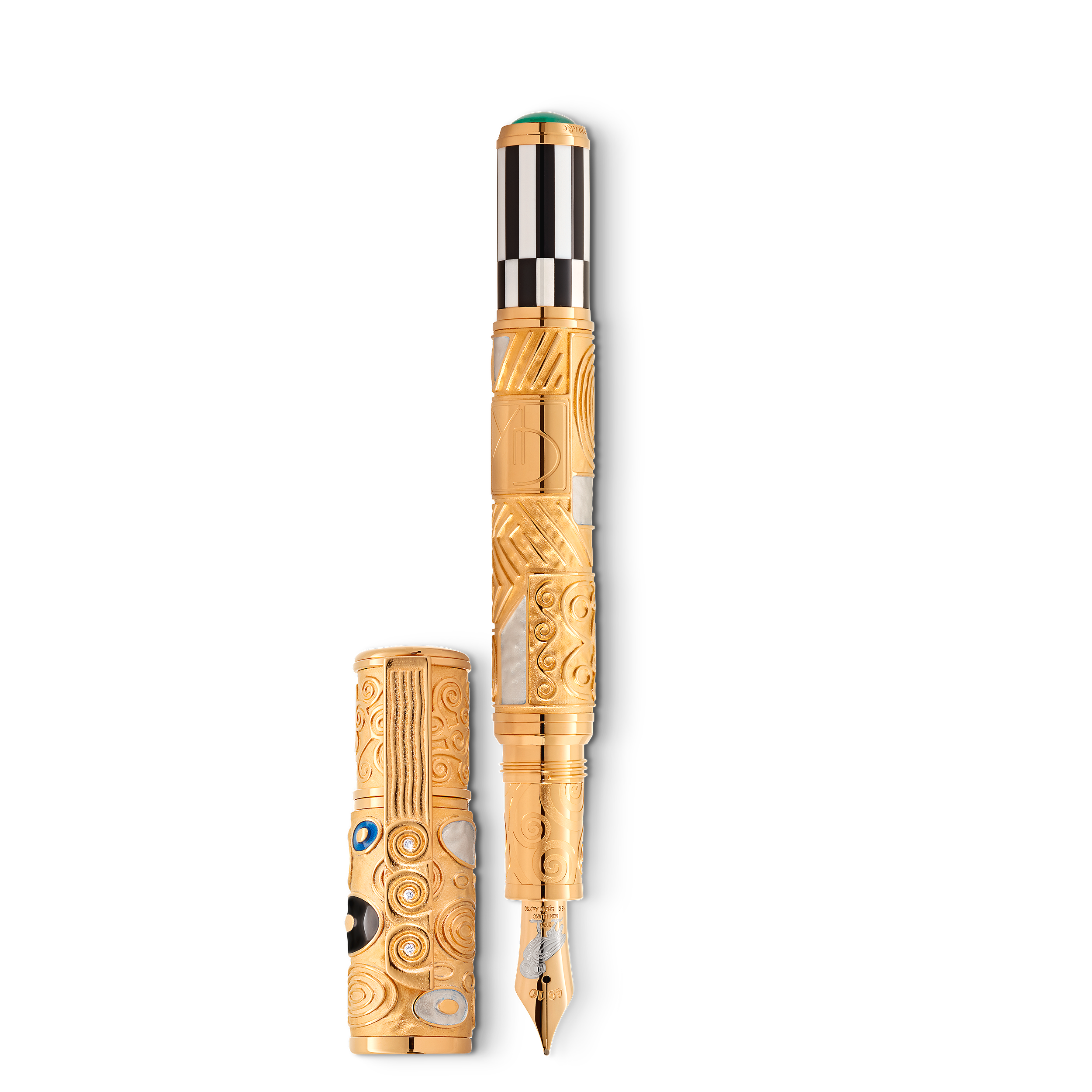 Montblanc - Masters Of Art Homage To Gustav Klimt Limited Edition 97 Fountain Pen - Au 750 Solid Gold - Mb130229 - Fountain Pens   Yellow Gold