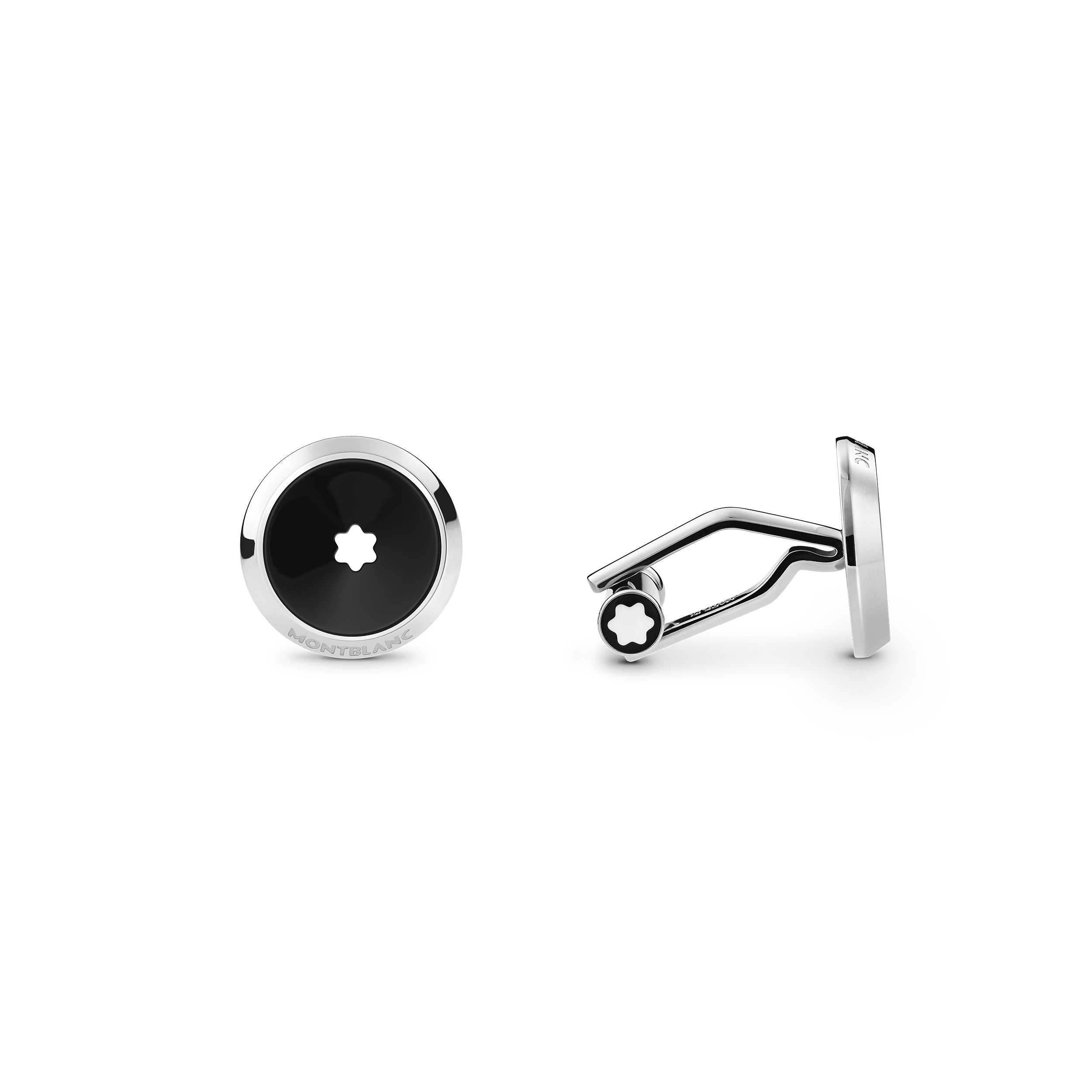 Montblanc - Star Cufflinks With Steel Inlay - Stainless Steel - Mb118607 - Cufflinks Men's Black