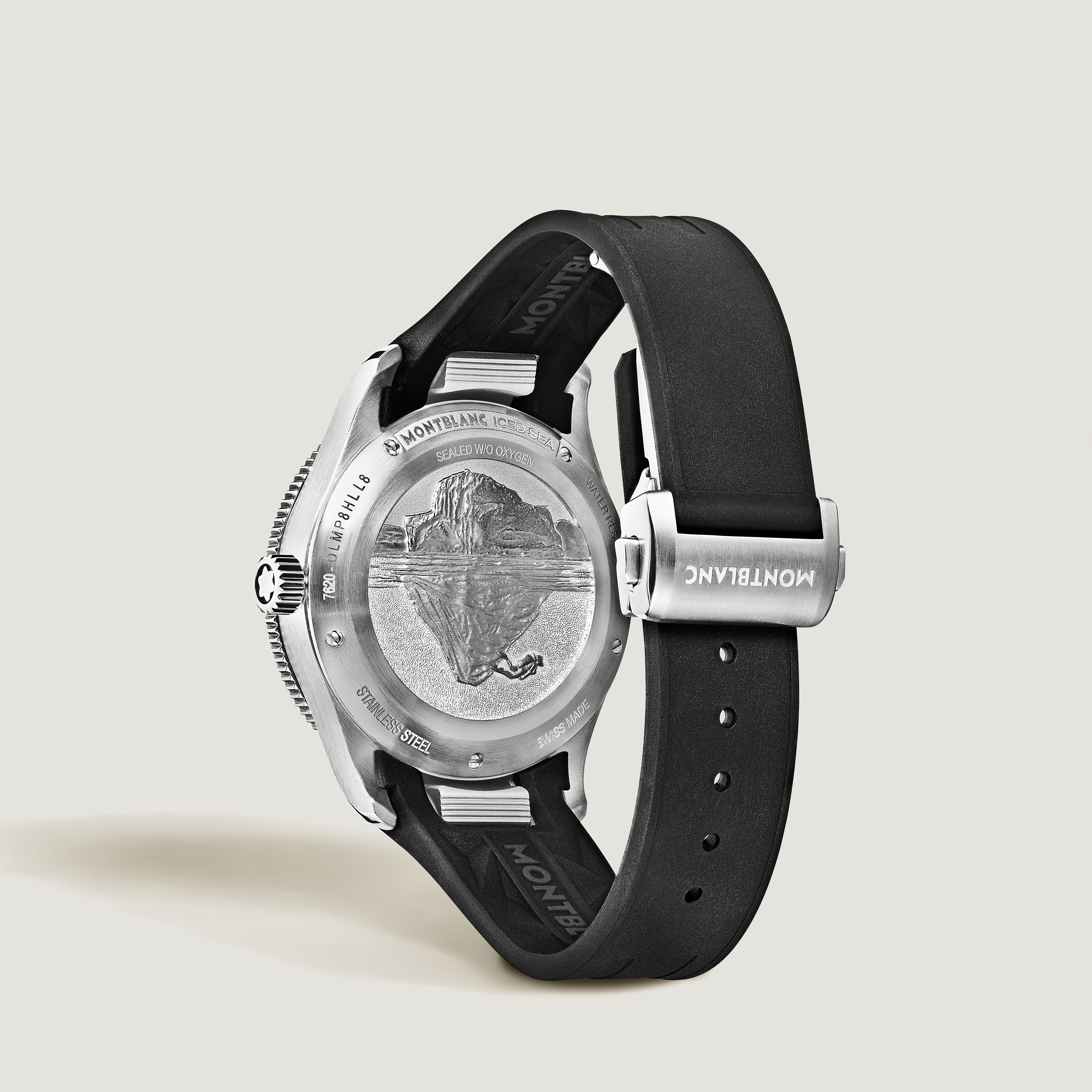  Montblanc - Montblanc Iced Sea Automatic Date 0 Oxygen - Negro - Acero - Cerámica - Mb136542 - Reloj 