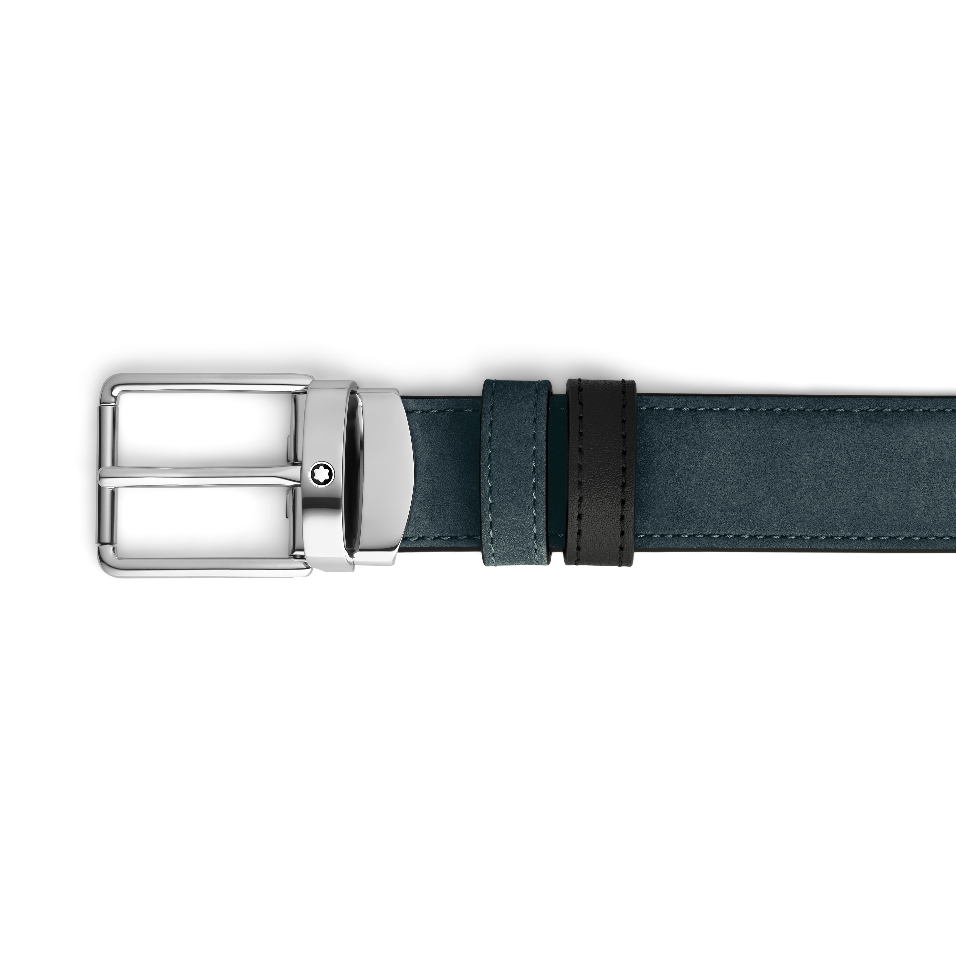  Montblanc - Cinturón Reversible De Piel Azul Terciopelo Y Negra De 30 Mm Con Hebilla Everyday - Mb221005 - Cinturones 