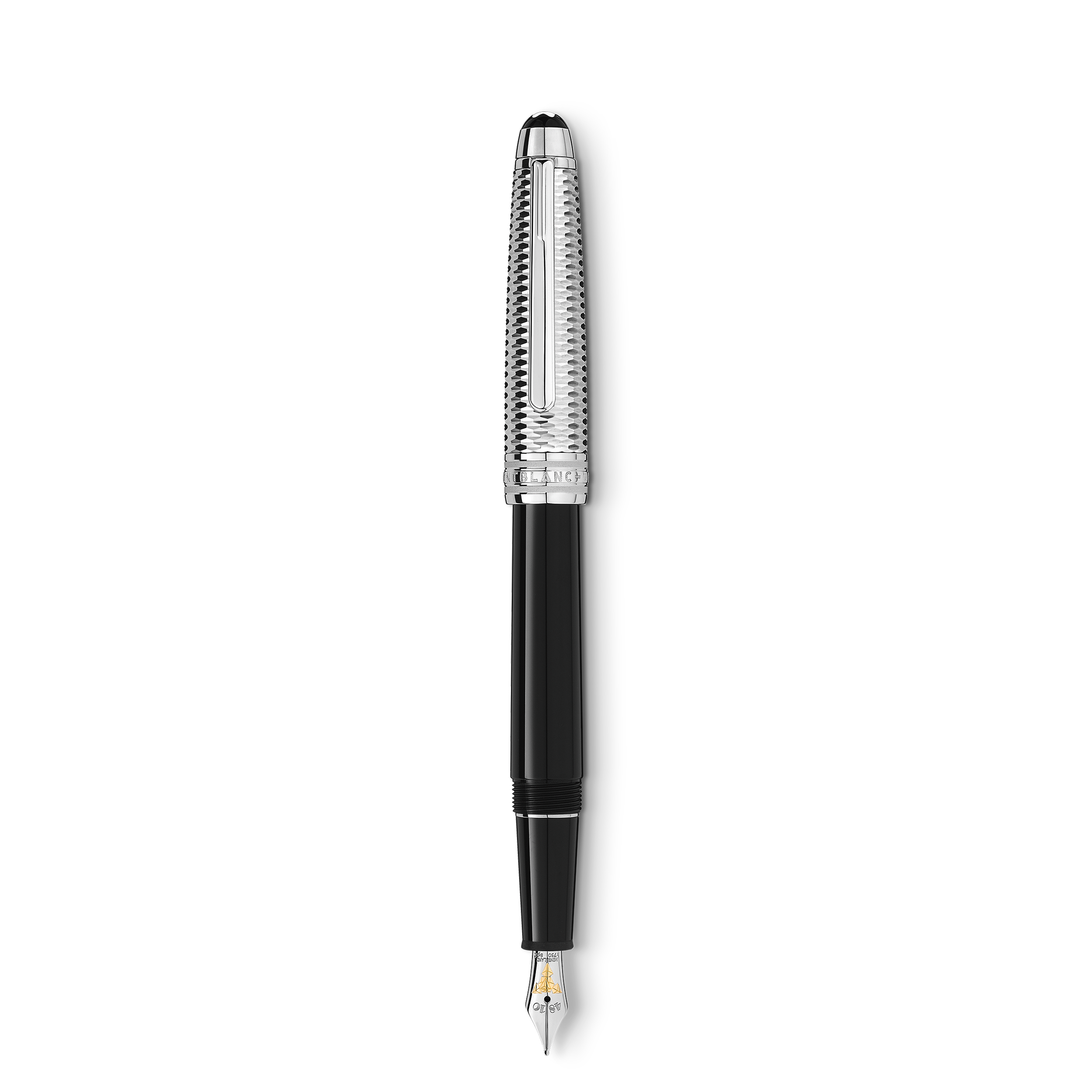 Montblanc - Meisterstück Geometry Doué Classique Fountain Pen - Precious Resin - Mb132500 - Fountain Pens   Black