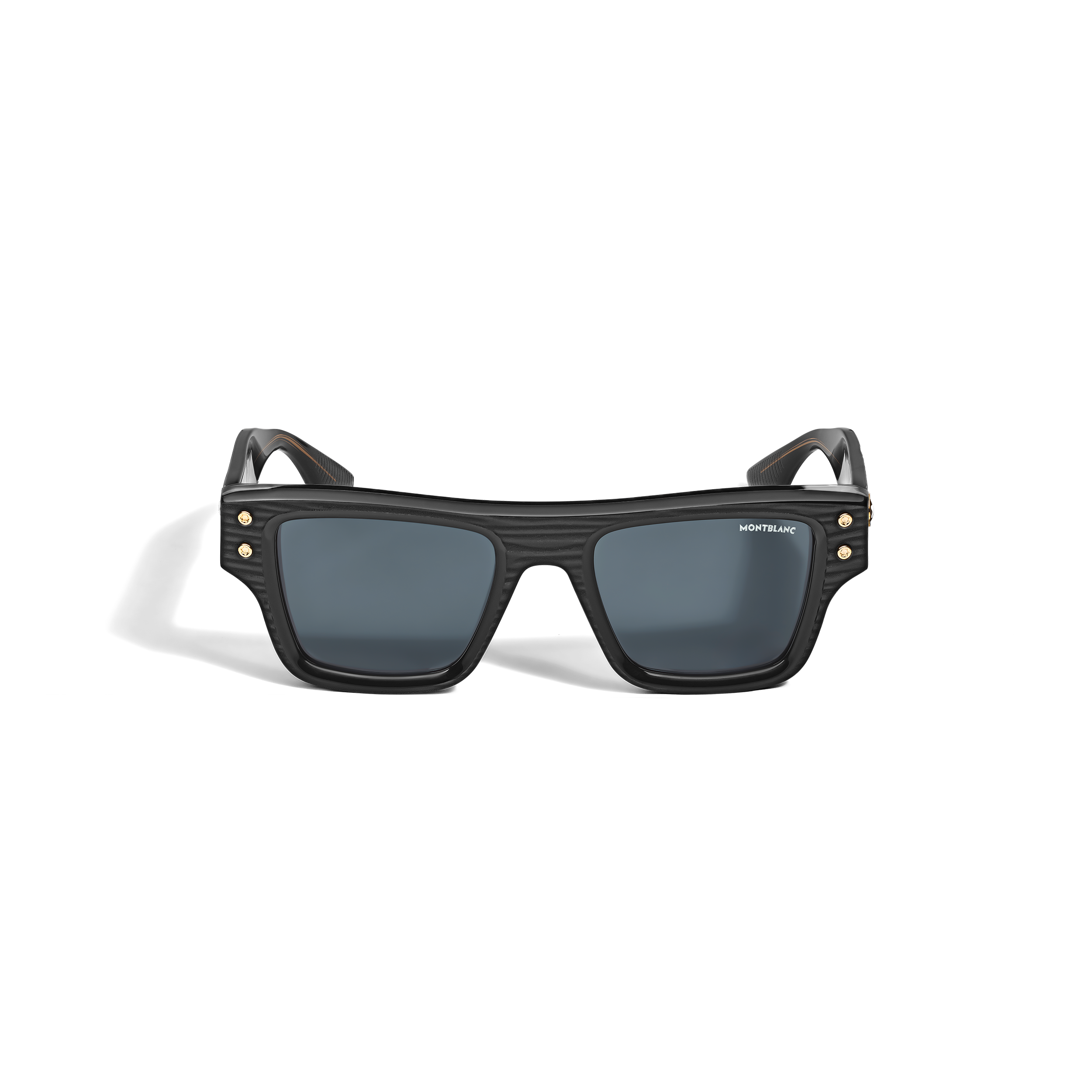  Montblanc - Lunettes De Soleil Rectangulaires Avec Monture En Acétate Noire - Noir - Acétate - Mb135574 - Solaires 