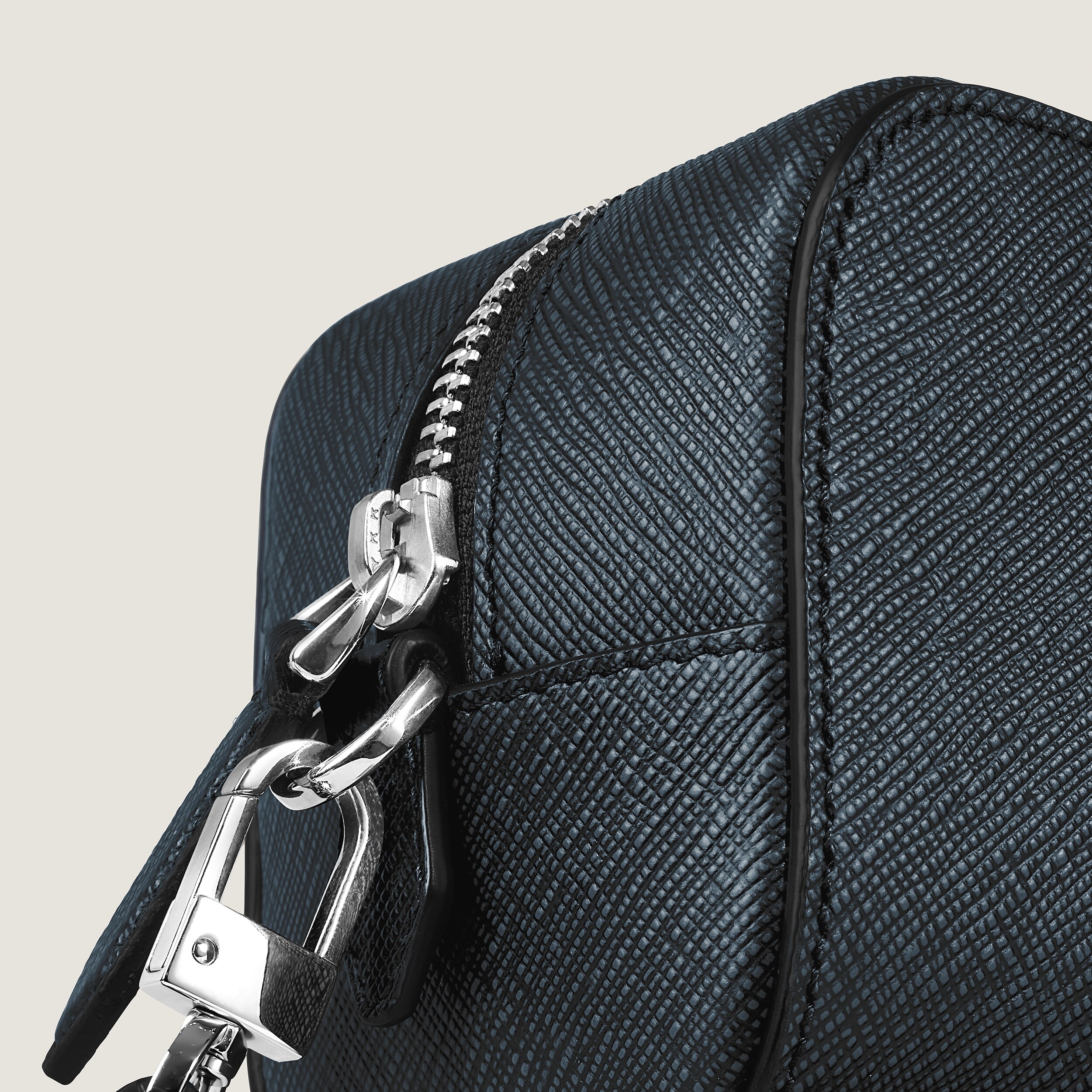  Montblanc - Trousse Da Toilette Piccola In Pelle Sartorial - Tweed Blu - Pellame - Mb221696 - Trousse Da Toilette 