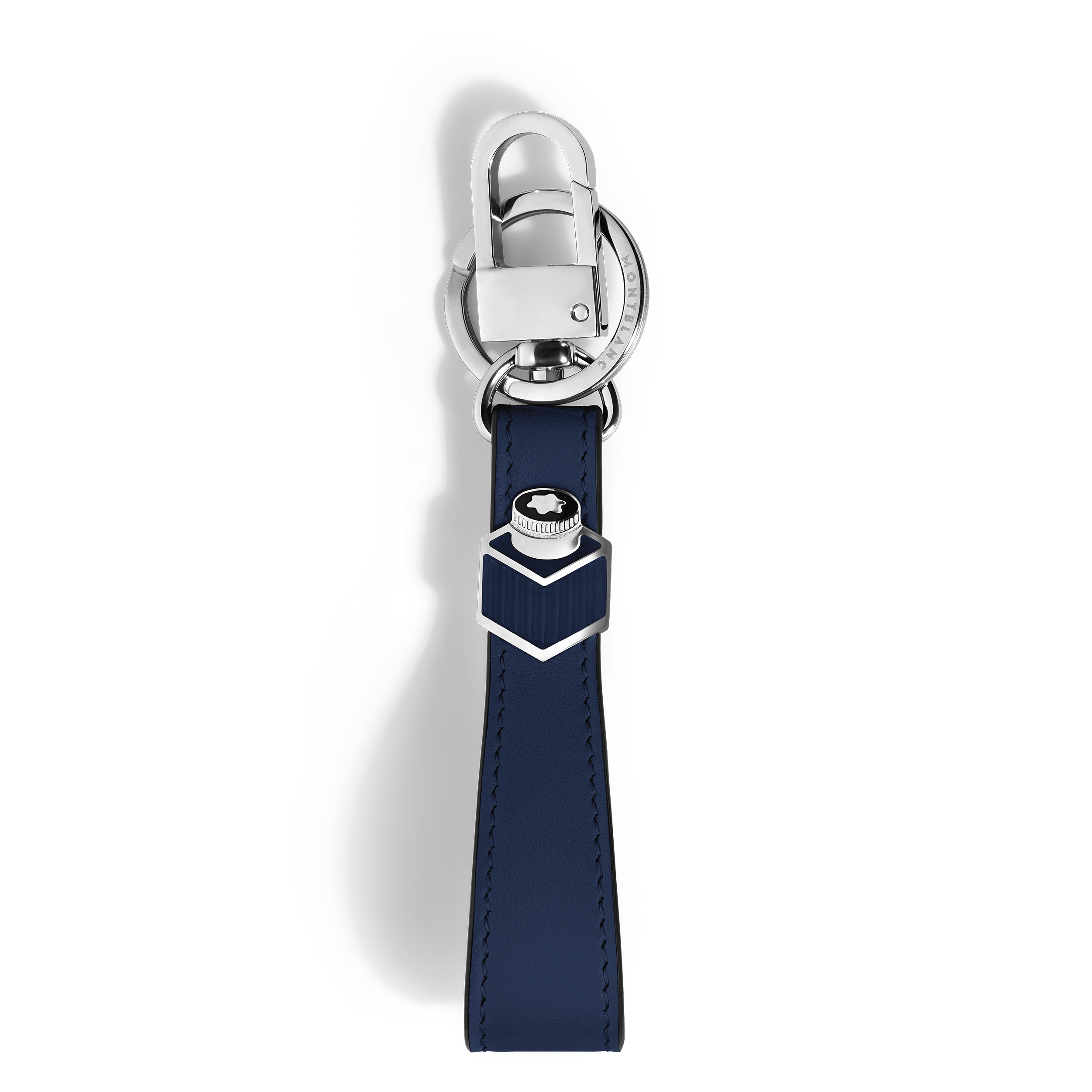 Montblanc - Key Holder Inkwell In Meisterstück Leather - Leather - Mb221312 - Key Rings & Key Cases   Ink Blue