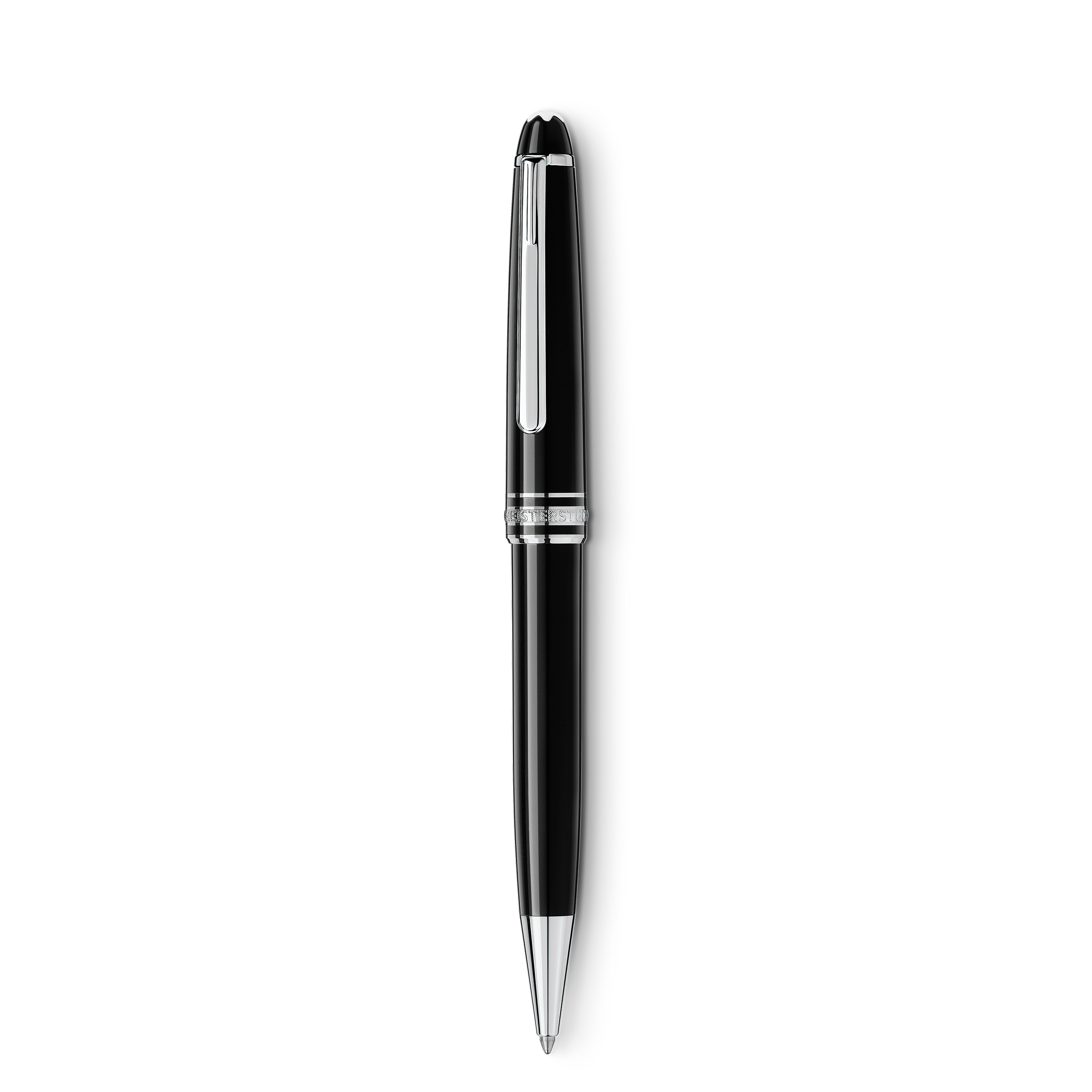  Montblanc - Platinumbeschichteter Meisterstück Classique Kugelschreiber - Schwarz - Edelharz - Mb132446 - Kugelschreiber 