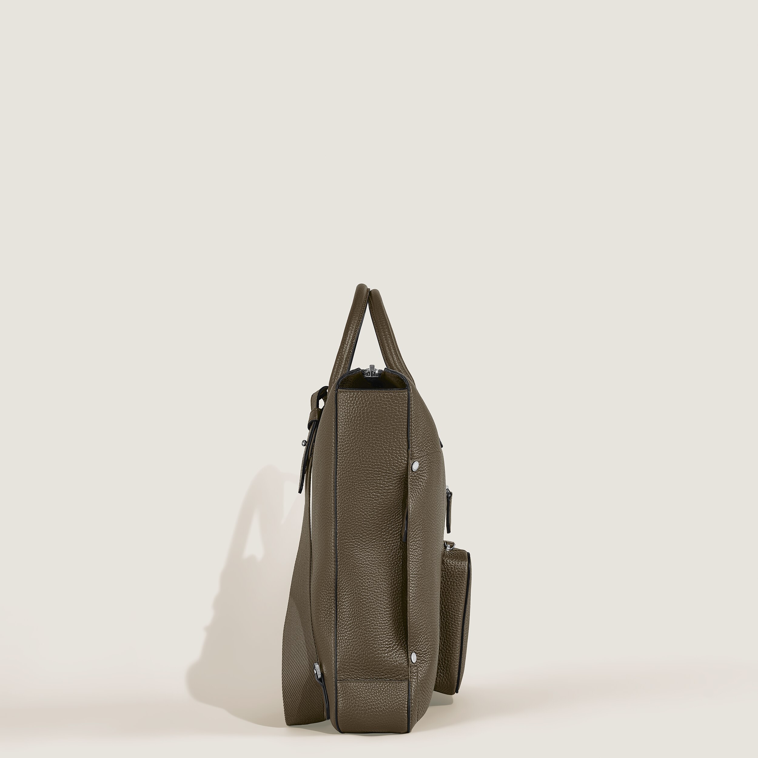  Montblanc - Schreibmappe Montblanc Companion Groß - Khaki - Leder - Mb220193 - Tragetaschen 