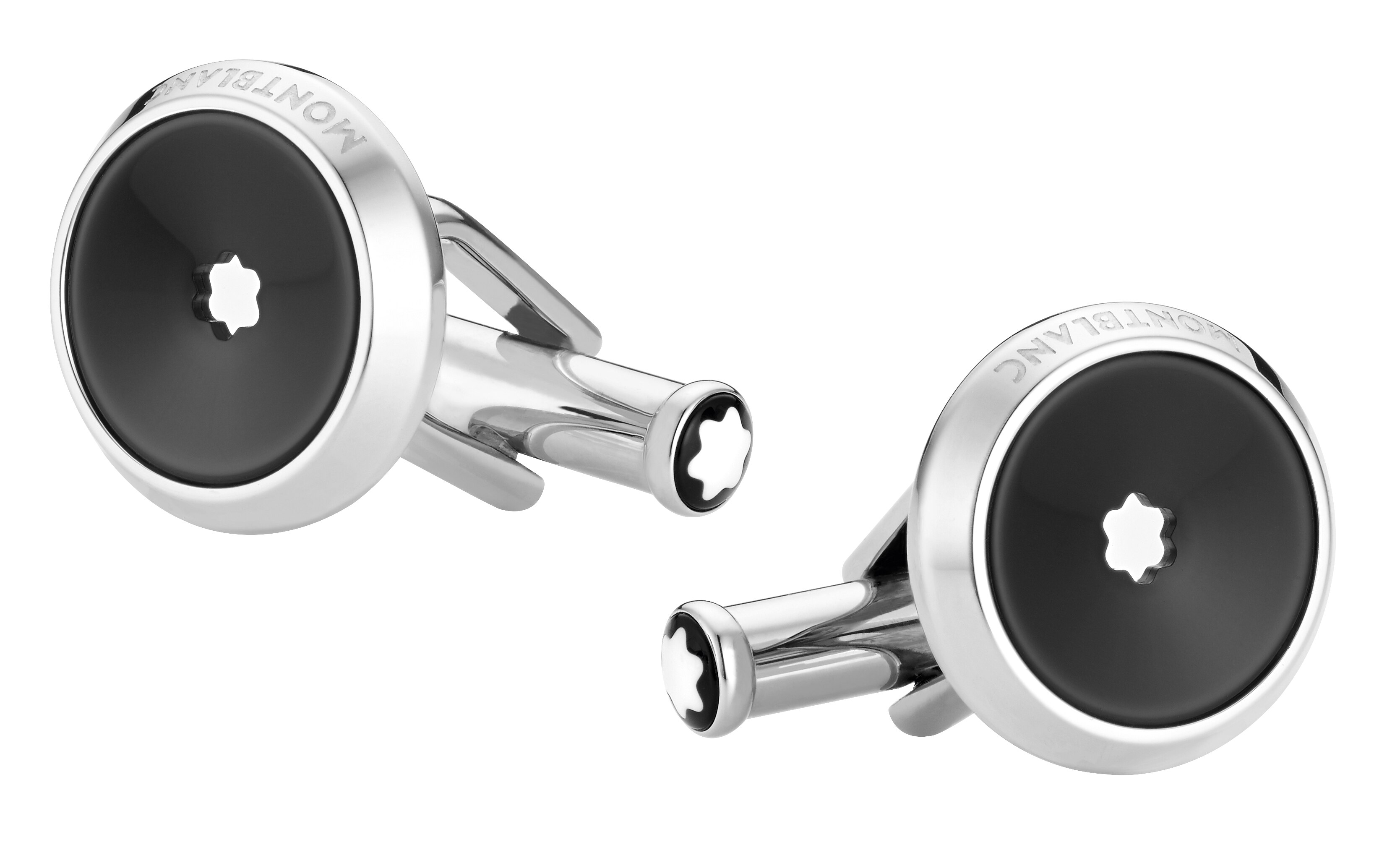  Montblanc - Boutons De Manchette Star Avec Incrustation D'acier - Acier Inoxydable - Mb118607 - Boutons De Manchette 