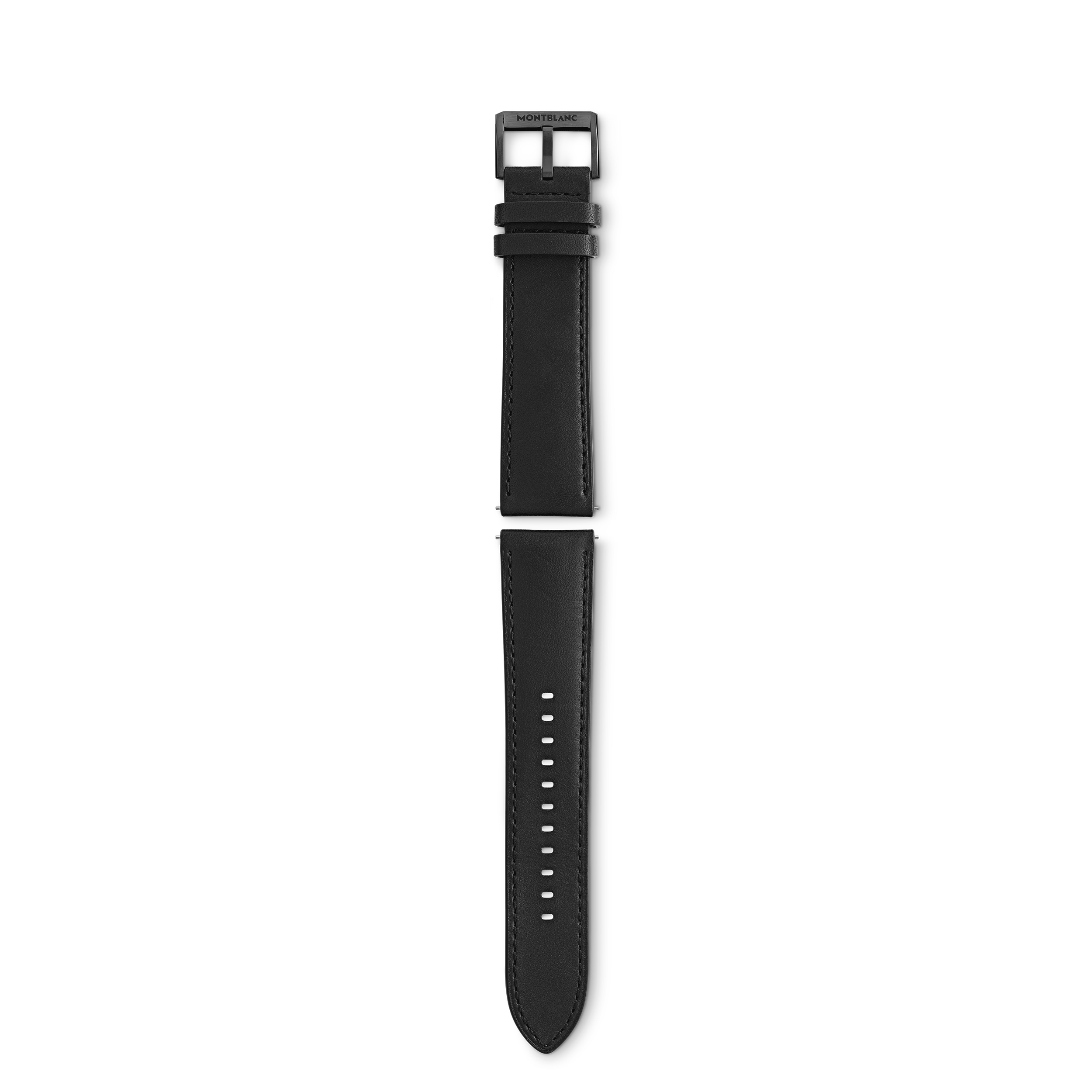  Montblanc - Schwarzes Kalbslederarmband Mit Schwarzer Dornschließe - Schwarz - Kalbsleder - Mb130732 - Smart Armbänder 