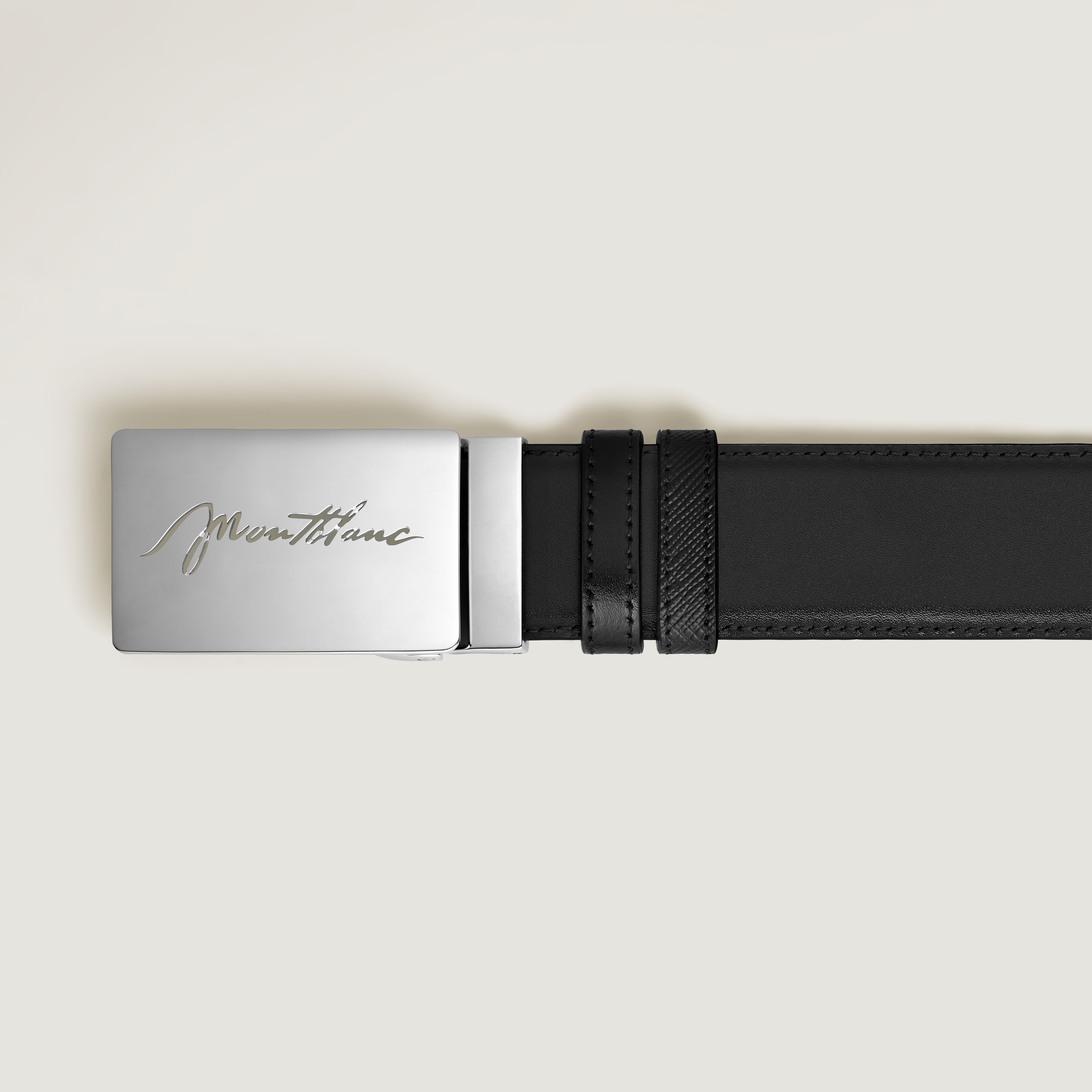  Montblanc - 35-mm-wendegürtel Aus Sartorial Leder Mit Rechteckiger Schildschließe - Schwarz - Mb222235 - Gürtel 