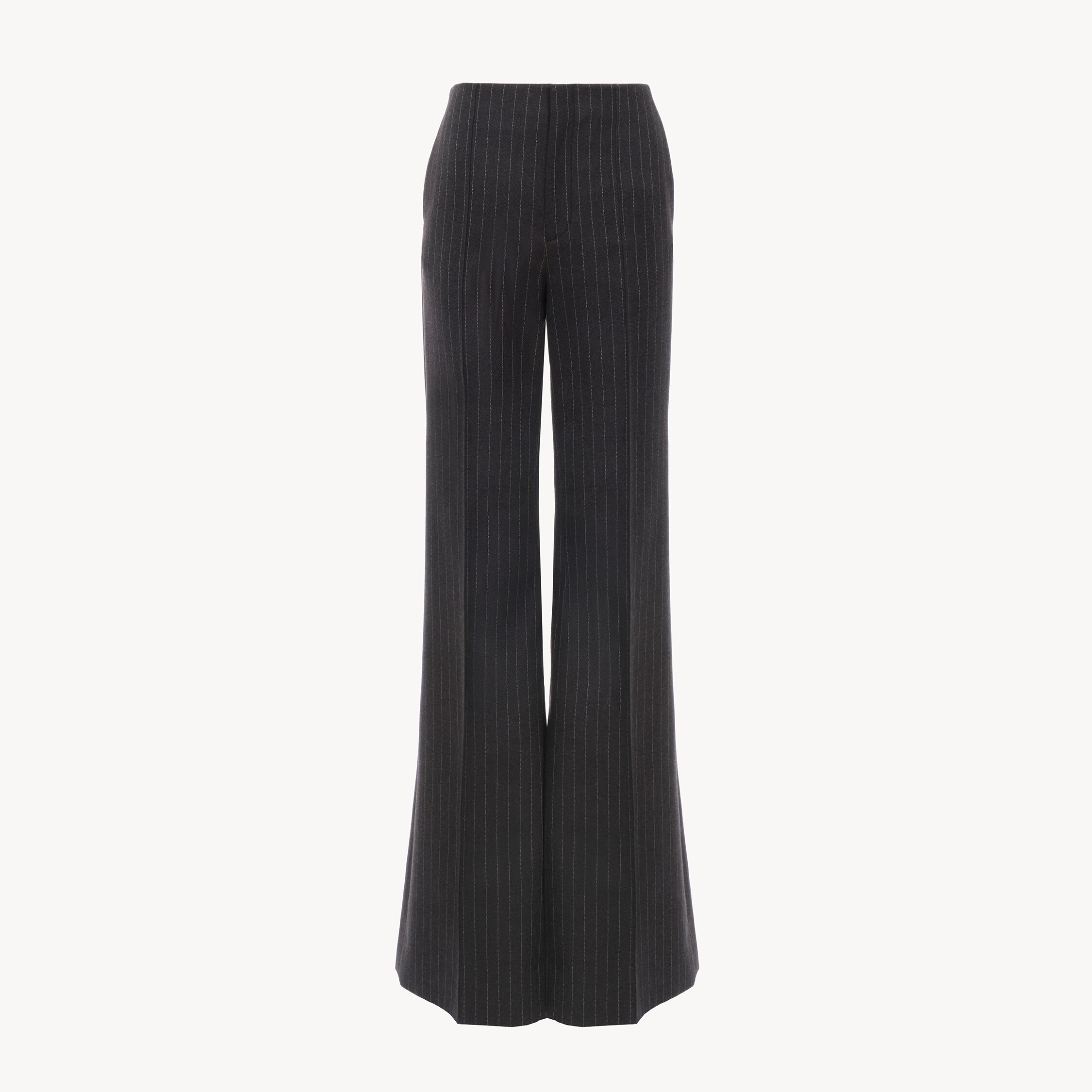 Chloé Pantalon Tailleur Bootcut En Laine In Gray