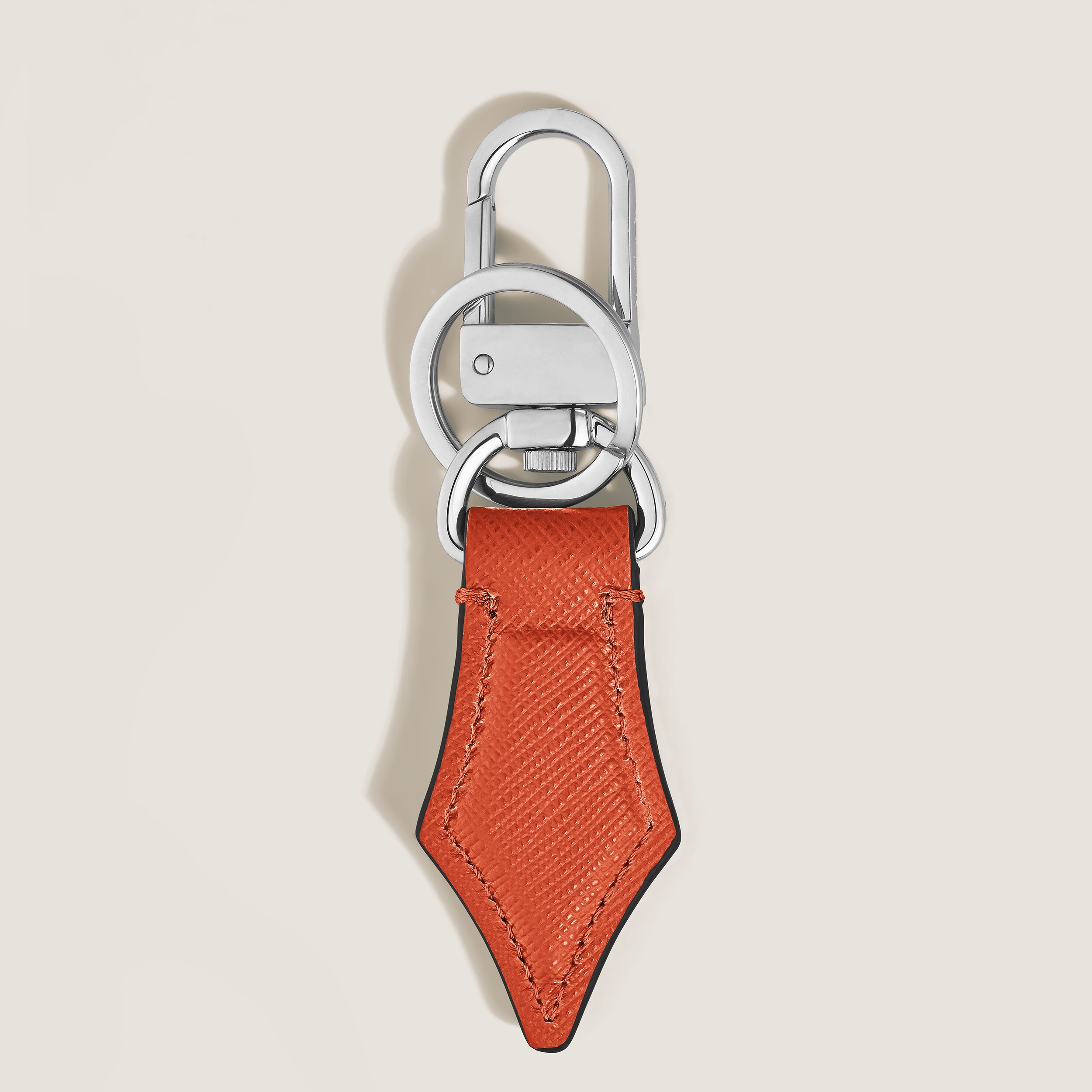  Montblanc - Schlüsselanhänger Mit Federdetail Aus Sartorial Leder - Mandarine - Leder - Mb221510 - Schlüsselringe & Schlüsseletuis 