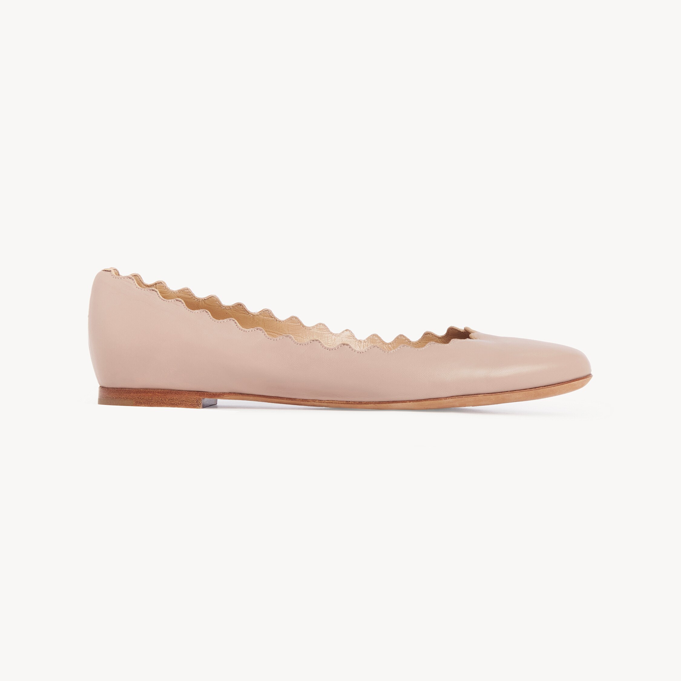 Chloé Chloe Lauren Scalloped Leather Ballerina Flat In Purple