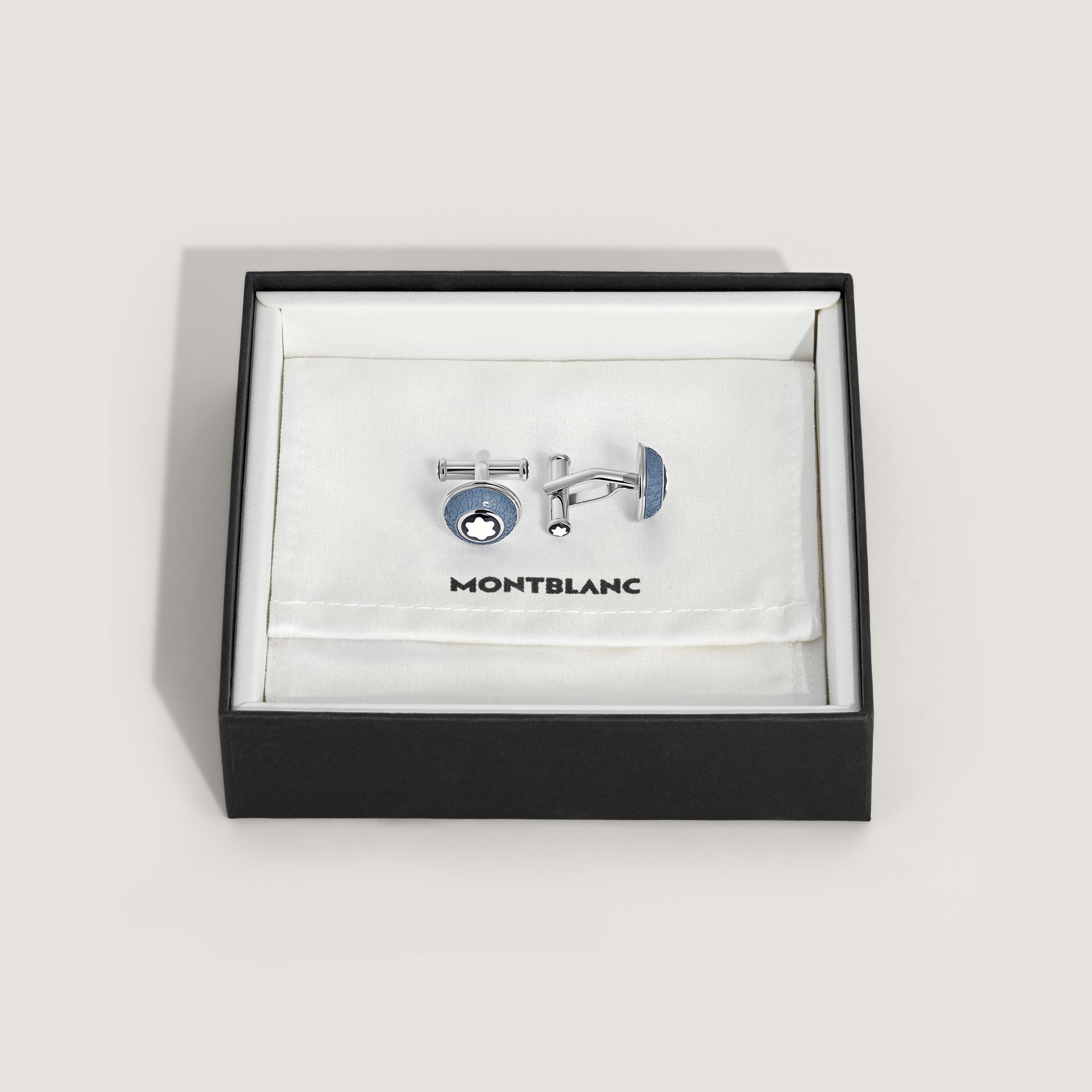  Montblanc - Manschettenknöpfe Writers Edition Homage To Johann Wolfgang Von Goethe - Blau - Edelstahl - Mb134674 - Cufflinks 