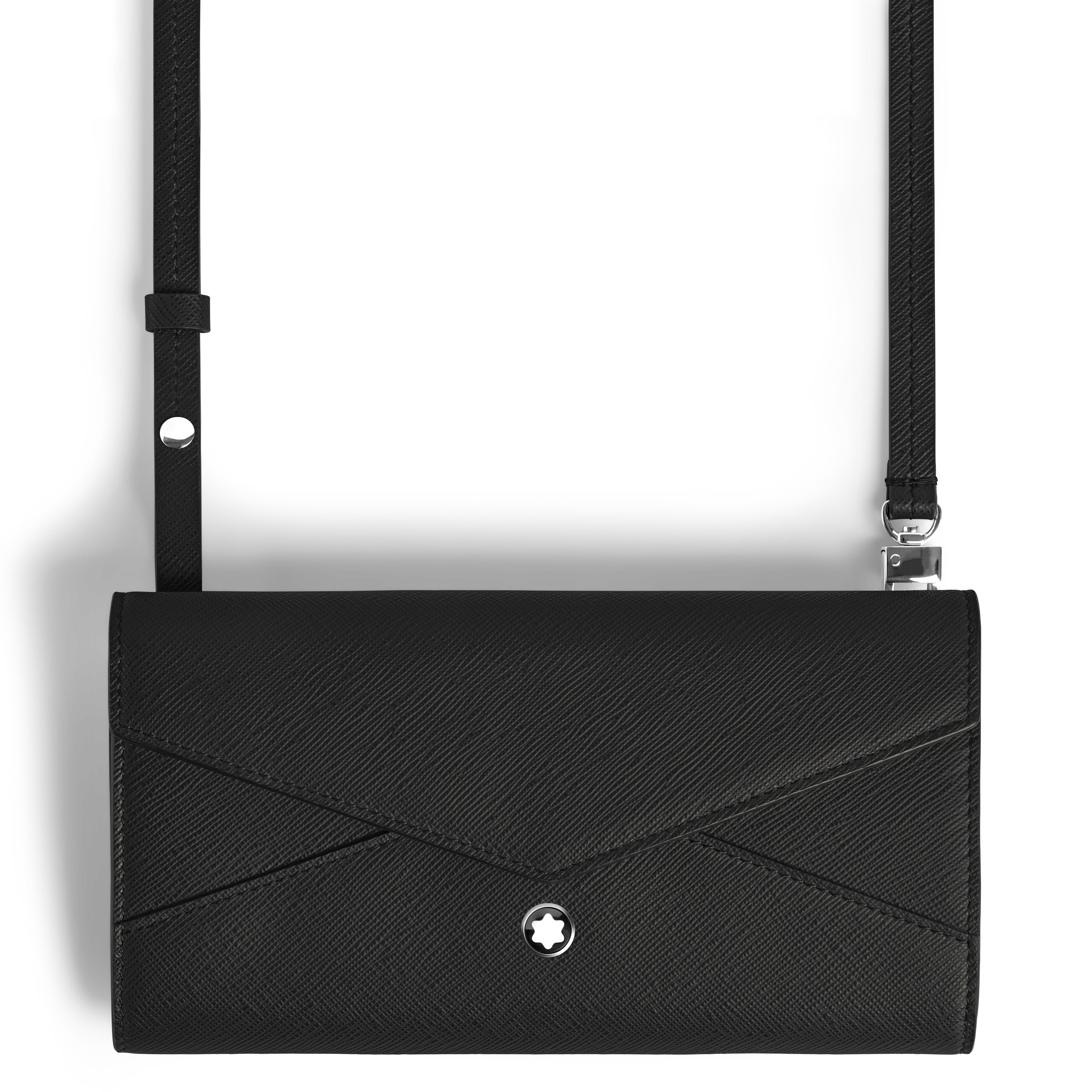  Montblanc - Portefeuille Continental Portable Montblanc Envelope - Noir - Cuir - Mb220344 - Portefeuilles 
