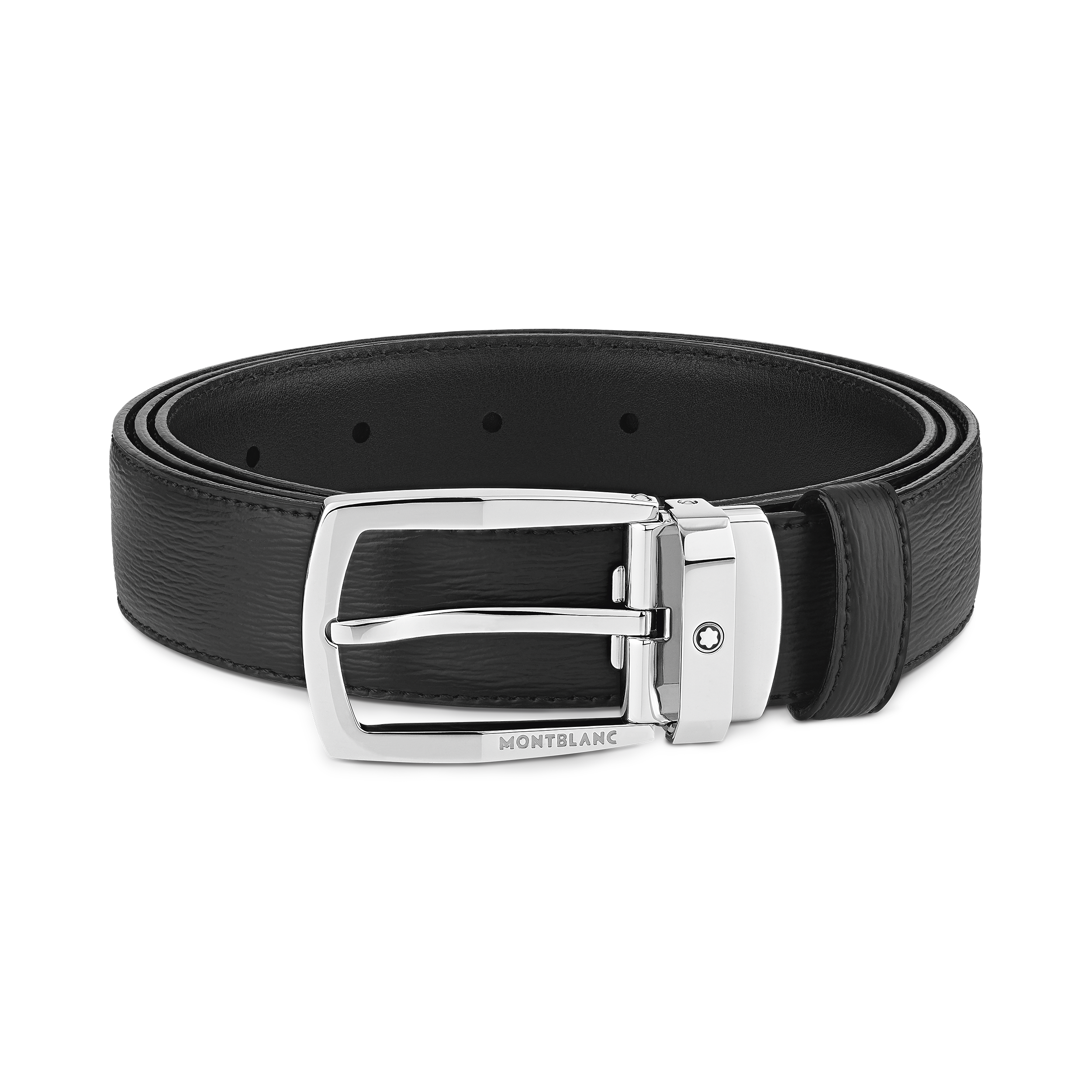  Montblanc - Rechteckiger Gürtel 30 Mm Aus Leder - Schwarz - Leder - Mb116706 - Gürtel 