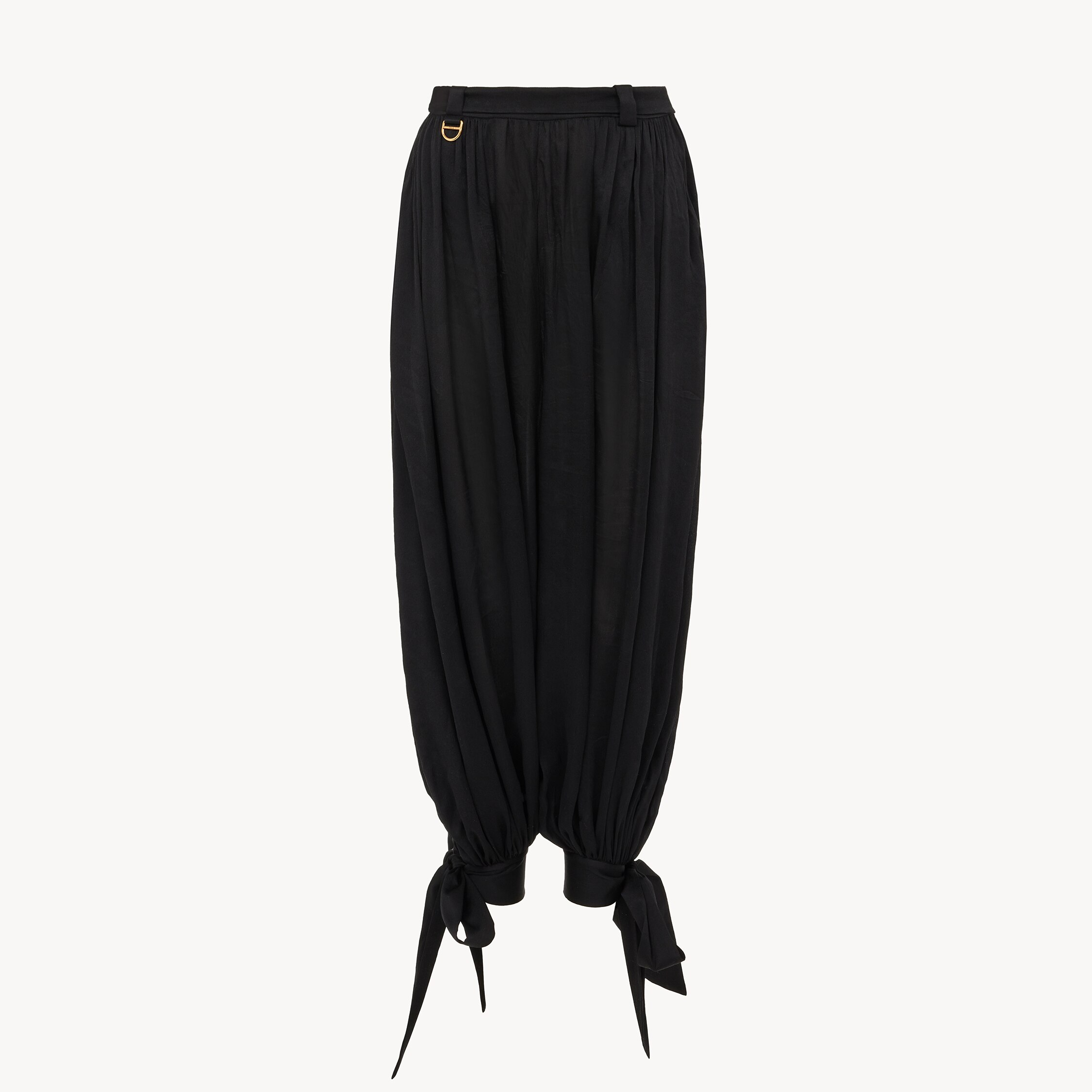 Chloé Chloe Women Pantaloni Fluidi A Pieghe In Charmeuse Di Seta In Black