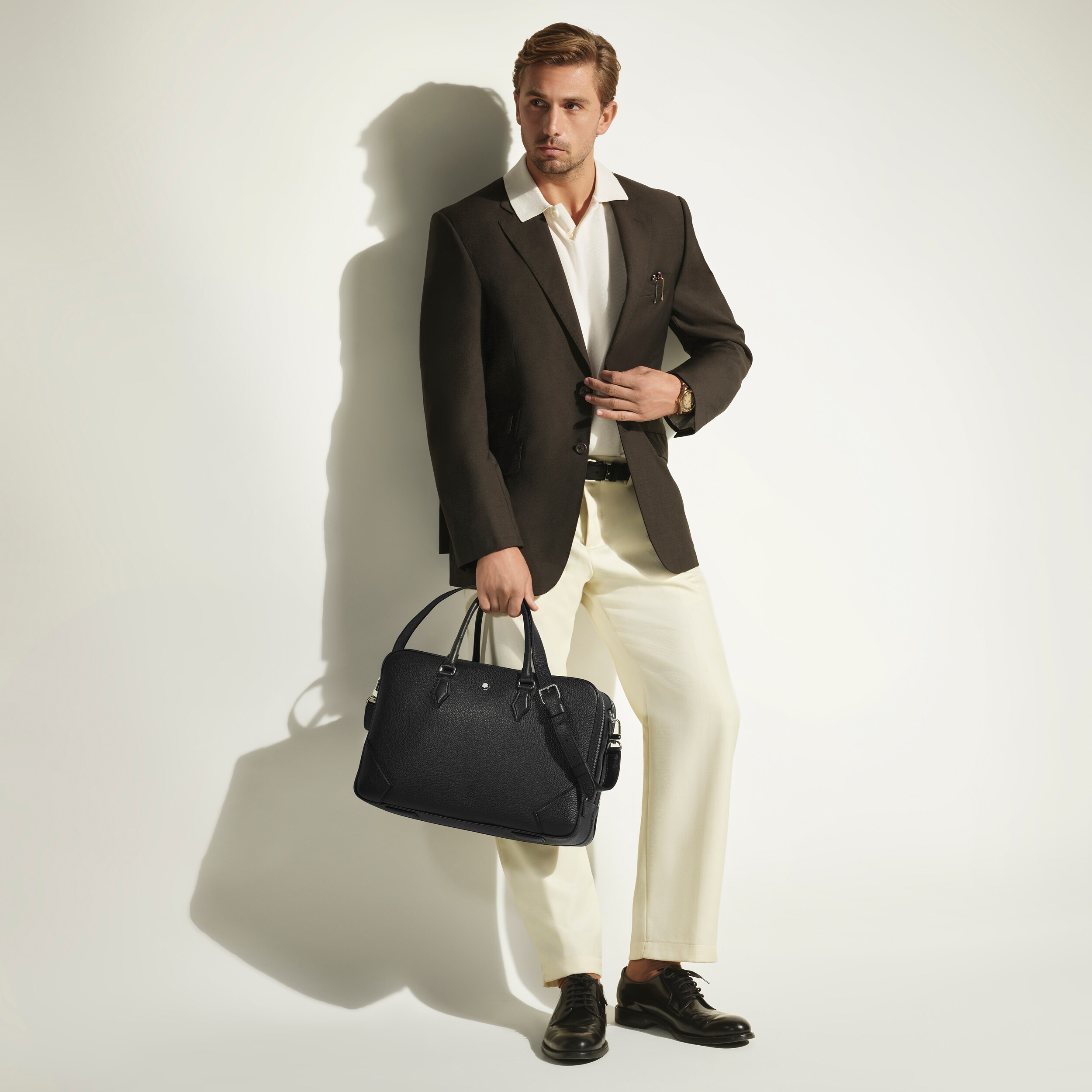  Montblanc - Portadocumenti Modello Grande In Pelle Con Grana - Nero - Pellame - Mb221251 - Portadocumenti 
