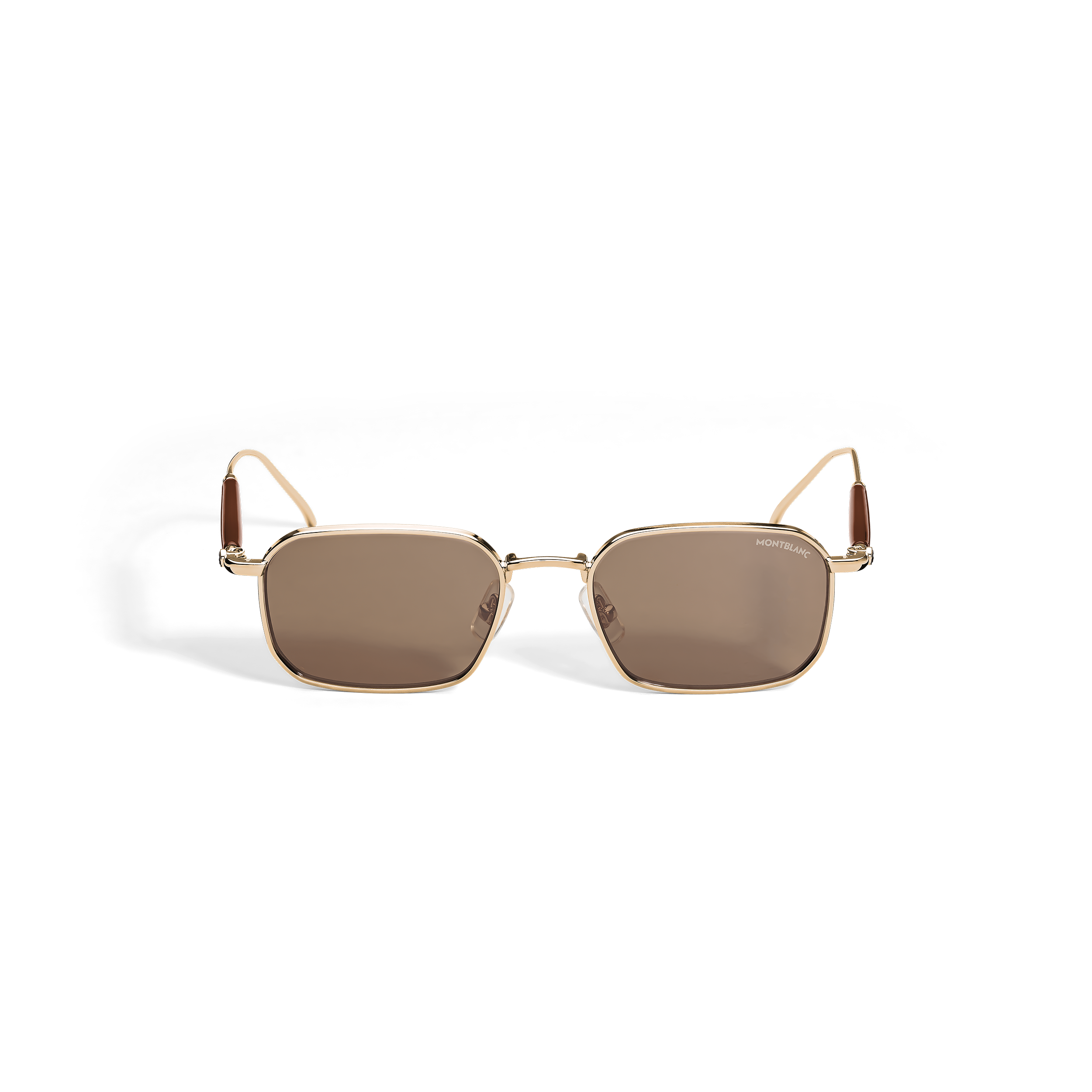 Montblanc - Rectangular Sunglasses With -Coloured Metal Frame - Mb136918 - Sunglasses Men's Gold