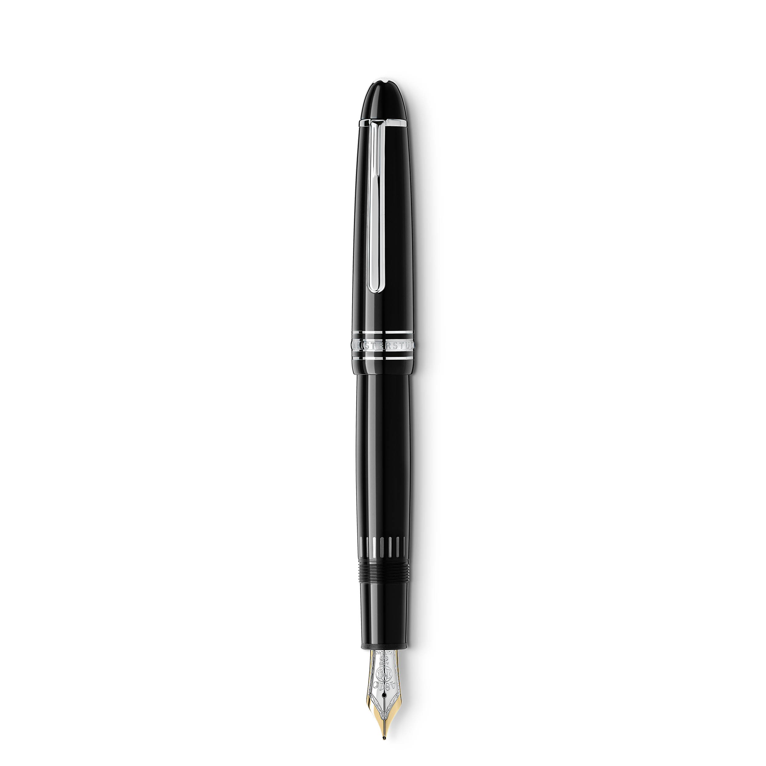  Montblanc - Platinumbeschichteter Meisterstück Legrand Füllfederhalter - Schwarz - Edelharz - Mb132574 - Füllfederhalter 