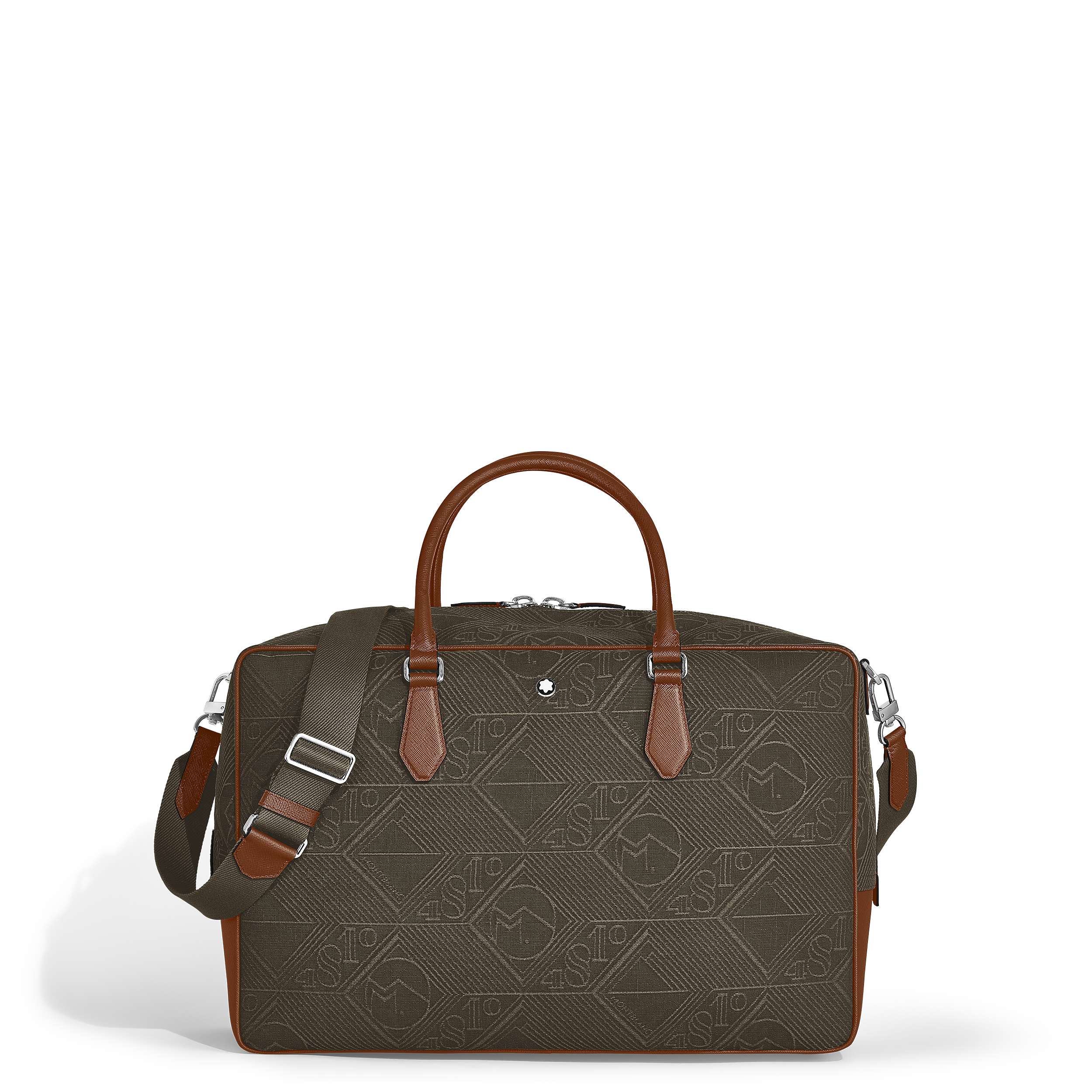 Montblanc - Weekender Bag 45 In 4810 Jacquard - Fabric And Leather - Mb221680 - Duffle Bags Khaki