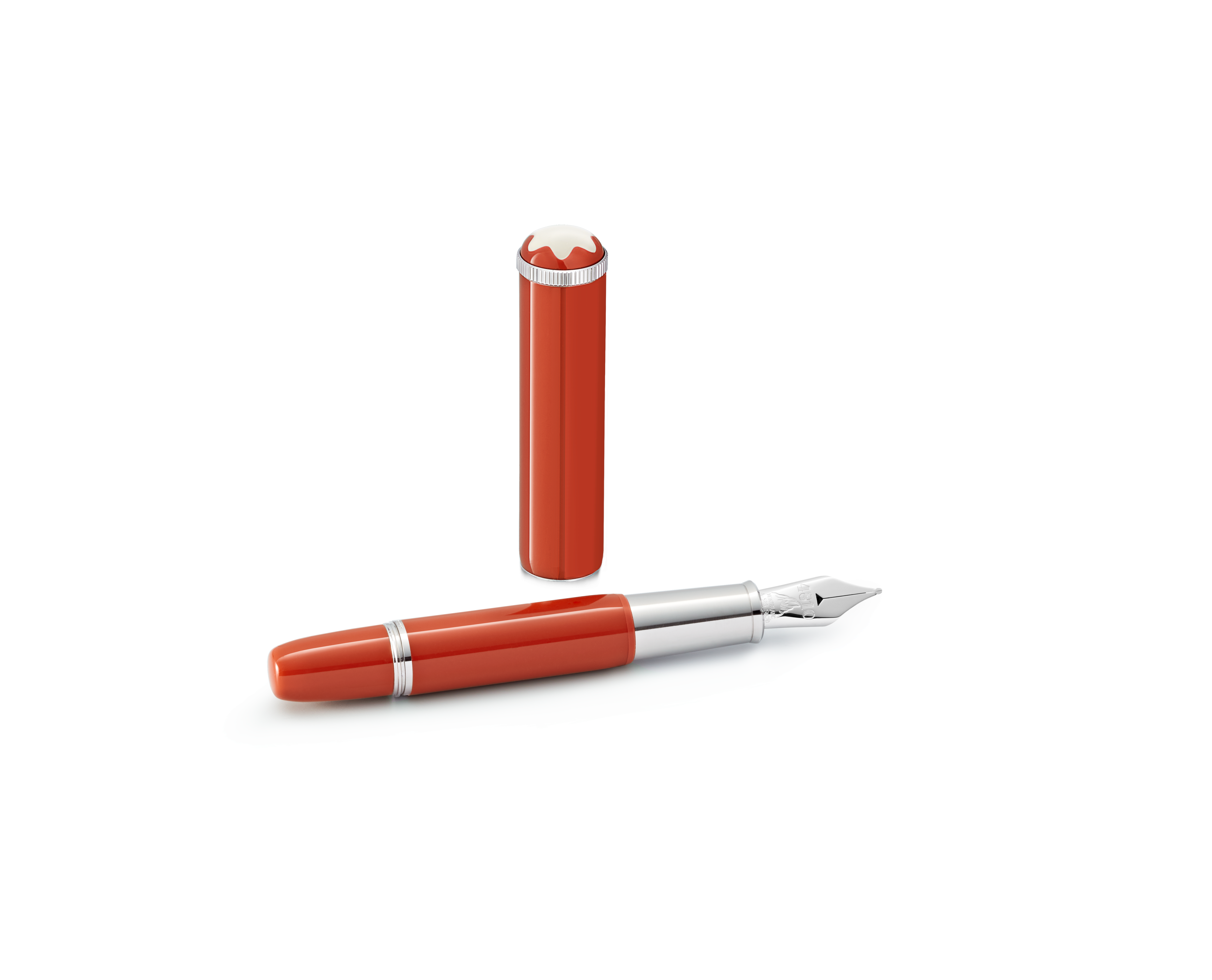  Montblanc - Stilografica Montblanc Heritage Rouge Et Noir “baby” Edizione Speciale Color Corallo - Rosso - Pregiata Lacca - Mb127856 - Stilografiche 
