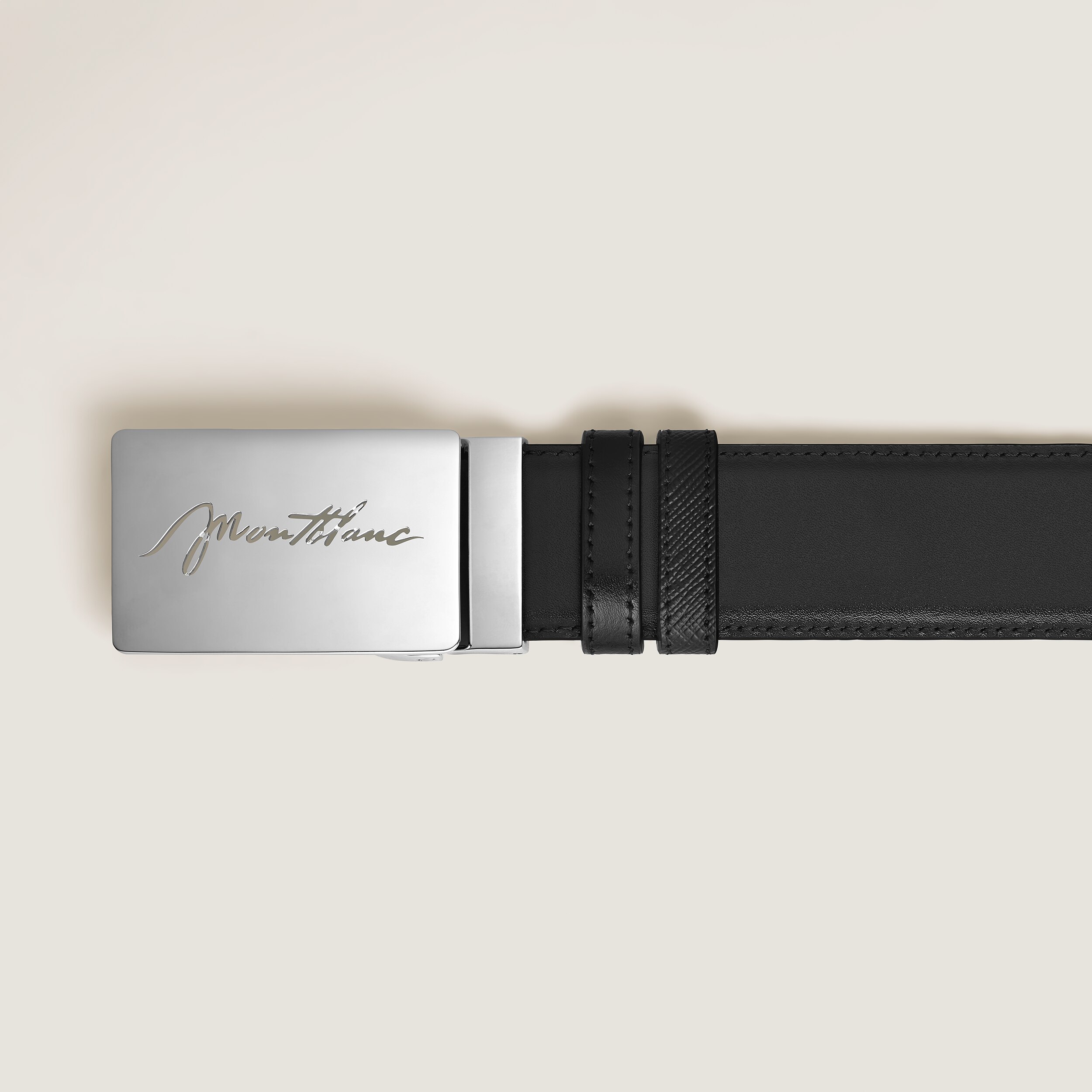  Montblanc - 35-mm-wendegürtel Aus Sartorial Leder Mit Rechteckiger Schildschließe - Schwarz - Mb222235 - Gürtel 