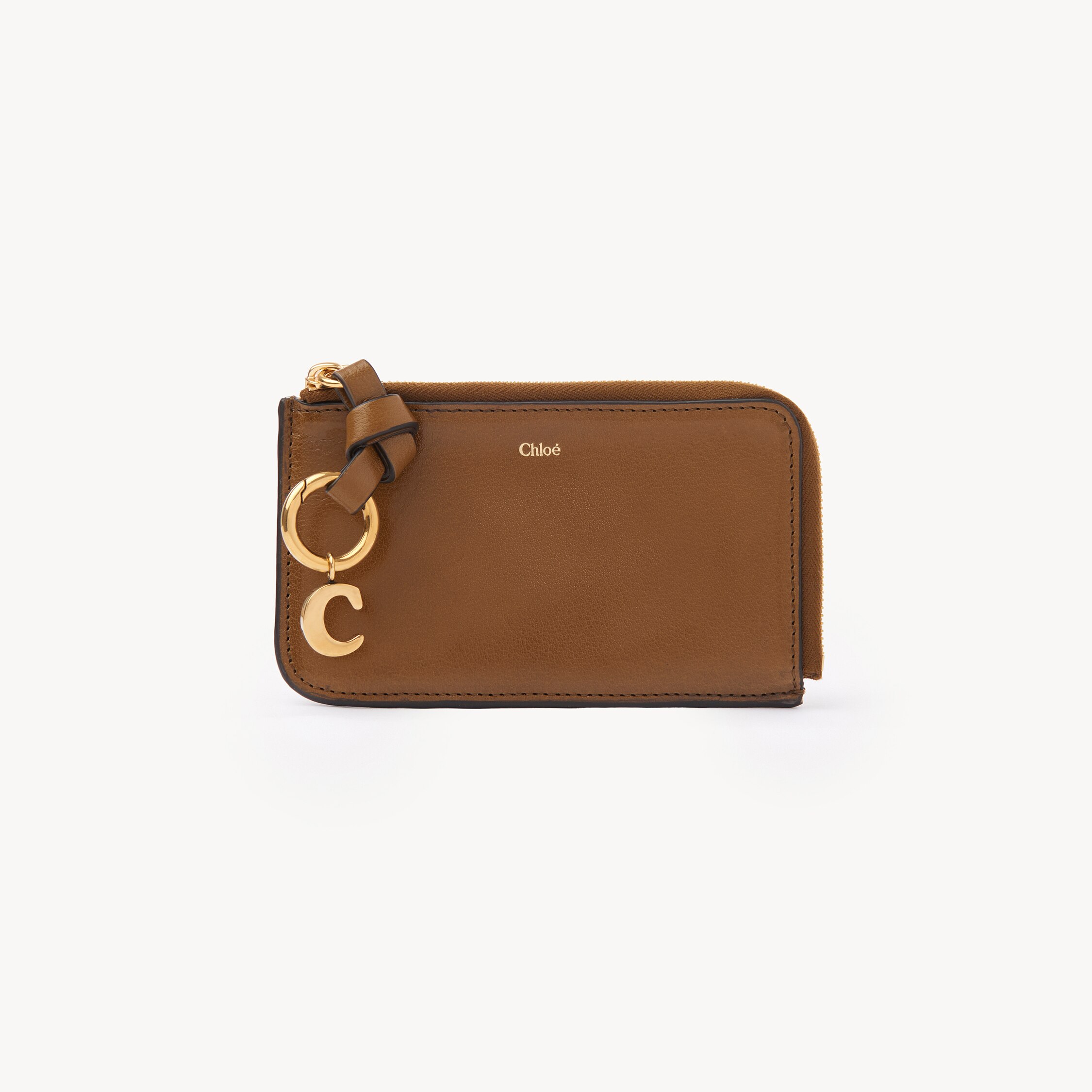 Chloé Alphabet Wallet In Shiny Leather In Brown
